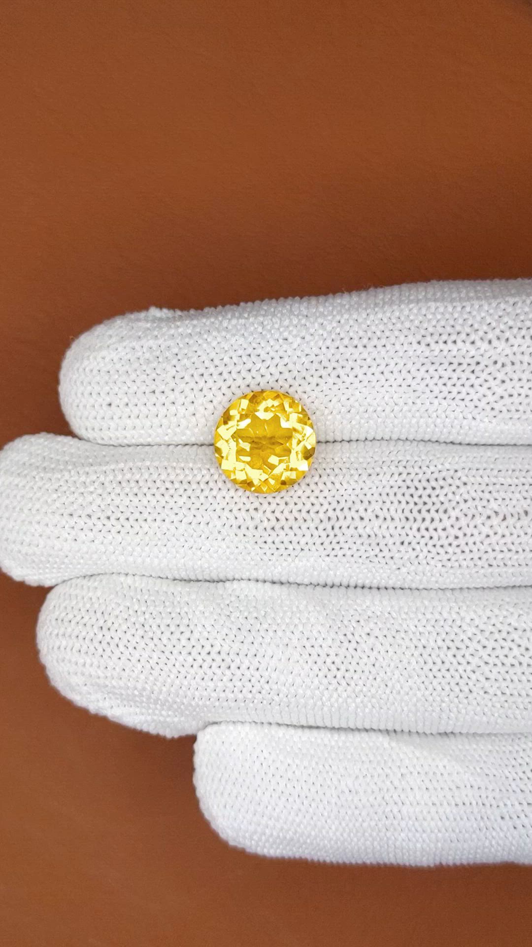 5.15 Ct. Yellow Citrine from Brazil Size Video