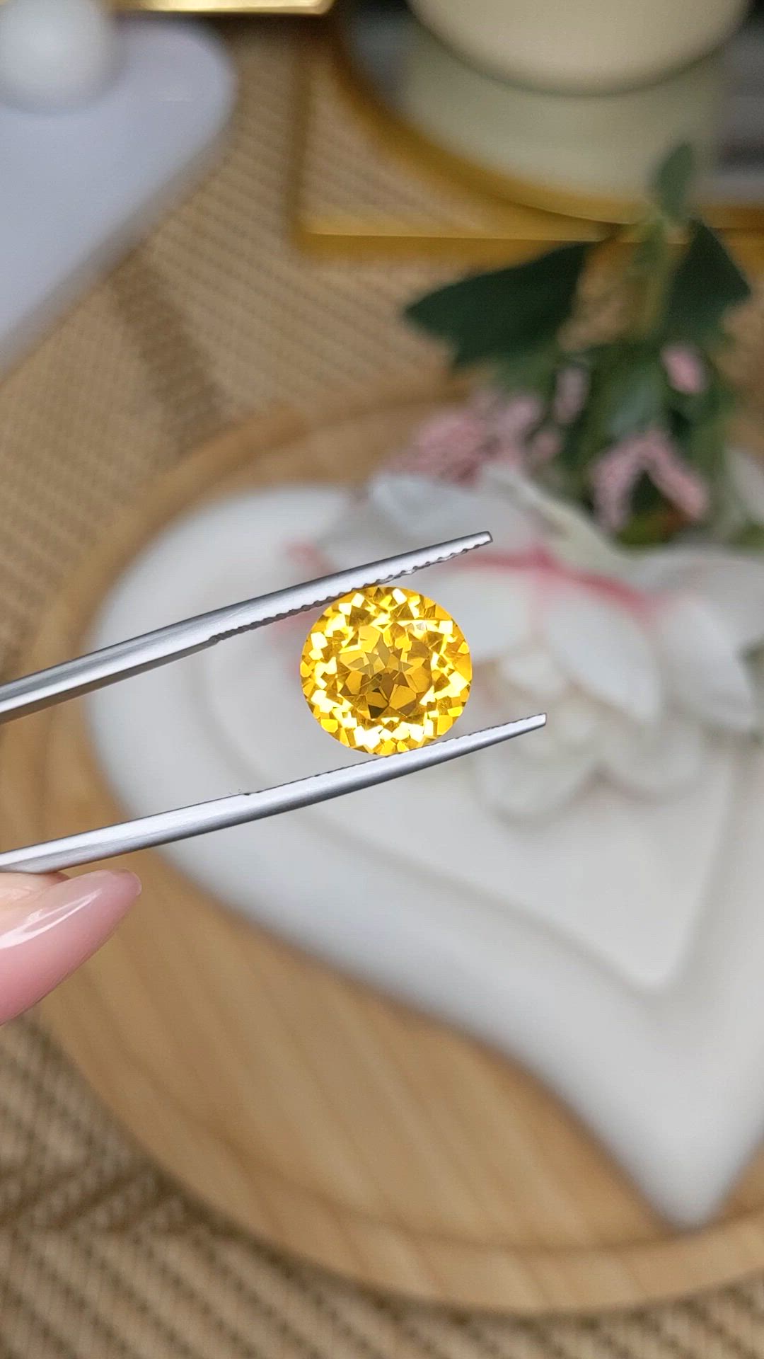 5.15 Ct. Yellow Citrine from Brazil Size Video