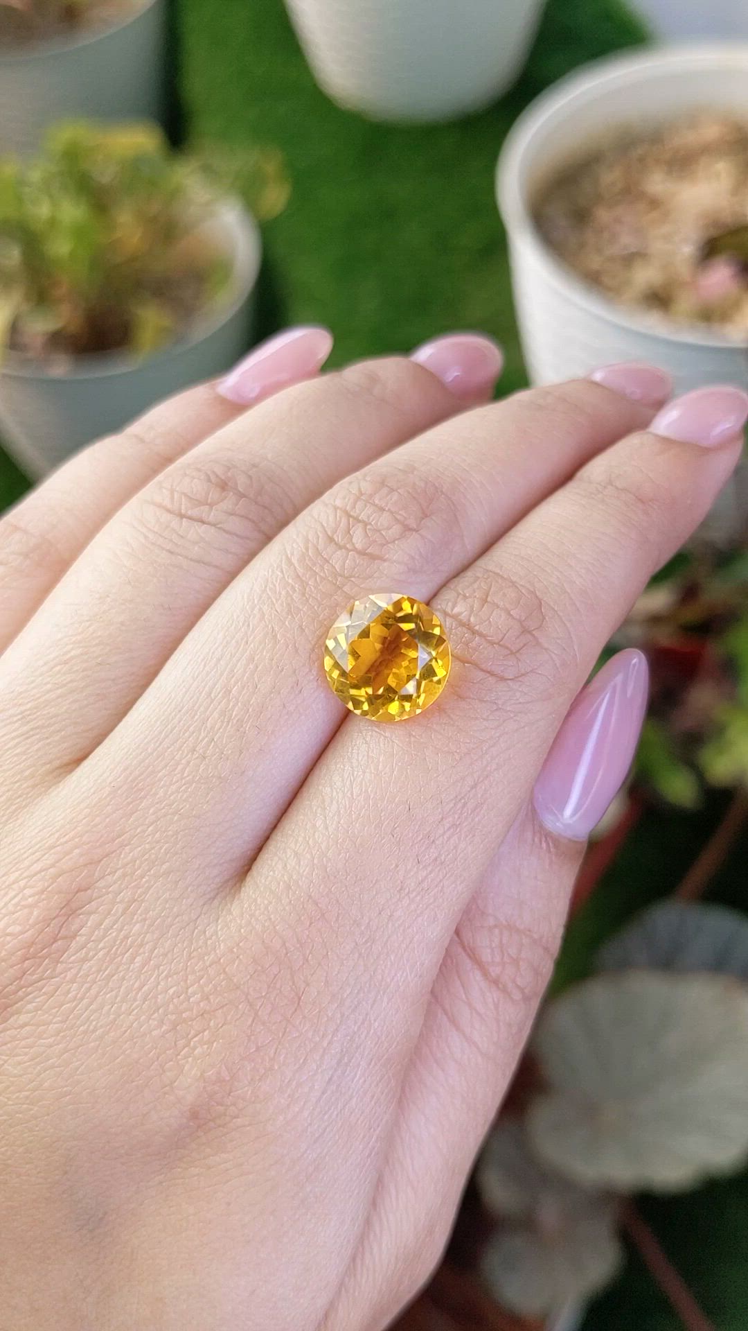 5.15 Ct. Yellow Citrine from Brazil Size Video