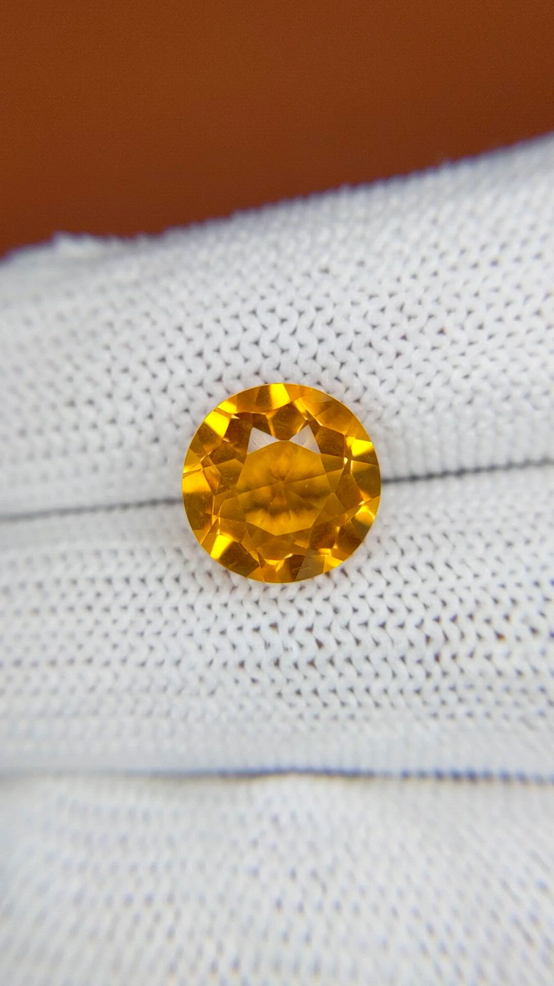 4.61 Ct. Orangish Yellow Citrine from Brazil Size Video