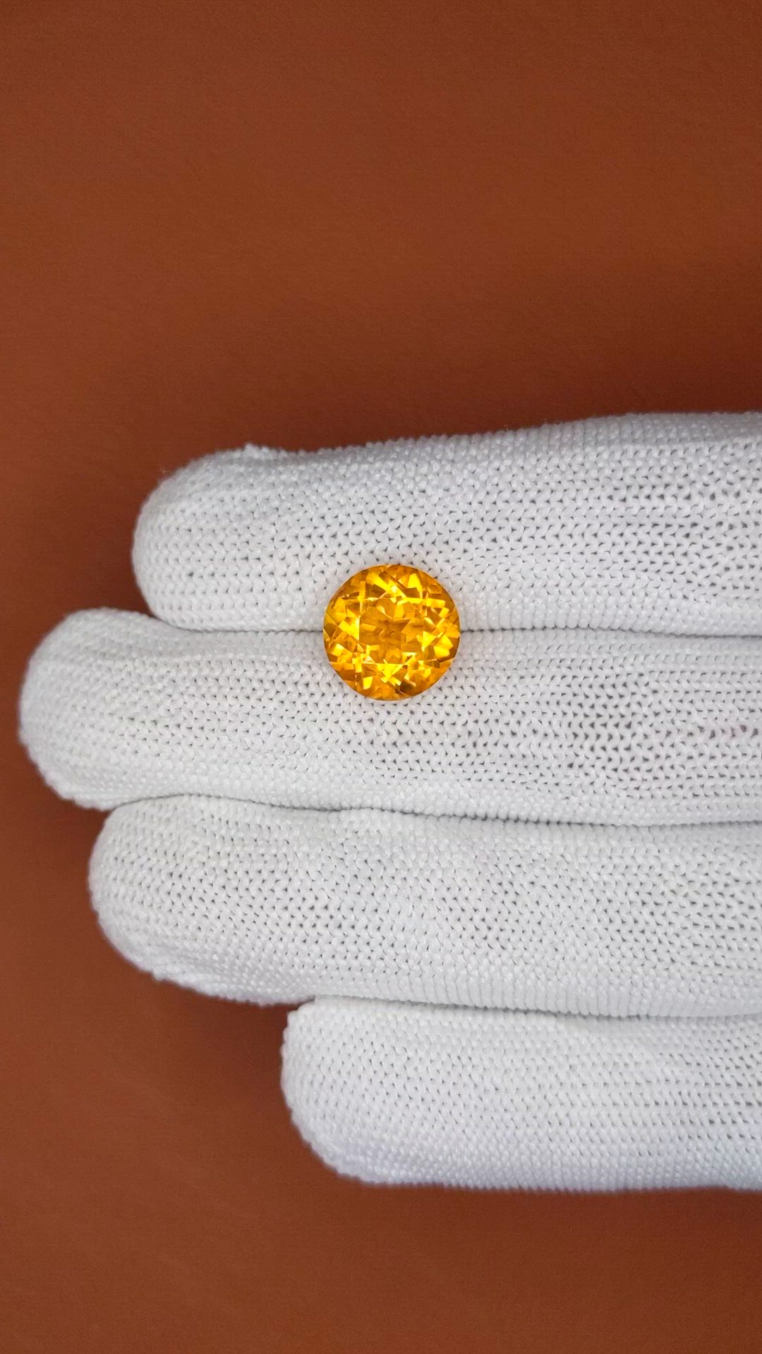 5.26 Ct. Orangish Yellow Citrine from Brazil Size Video