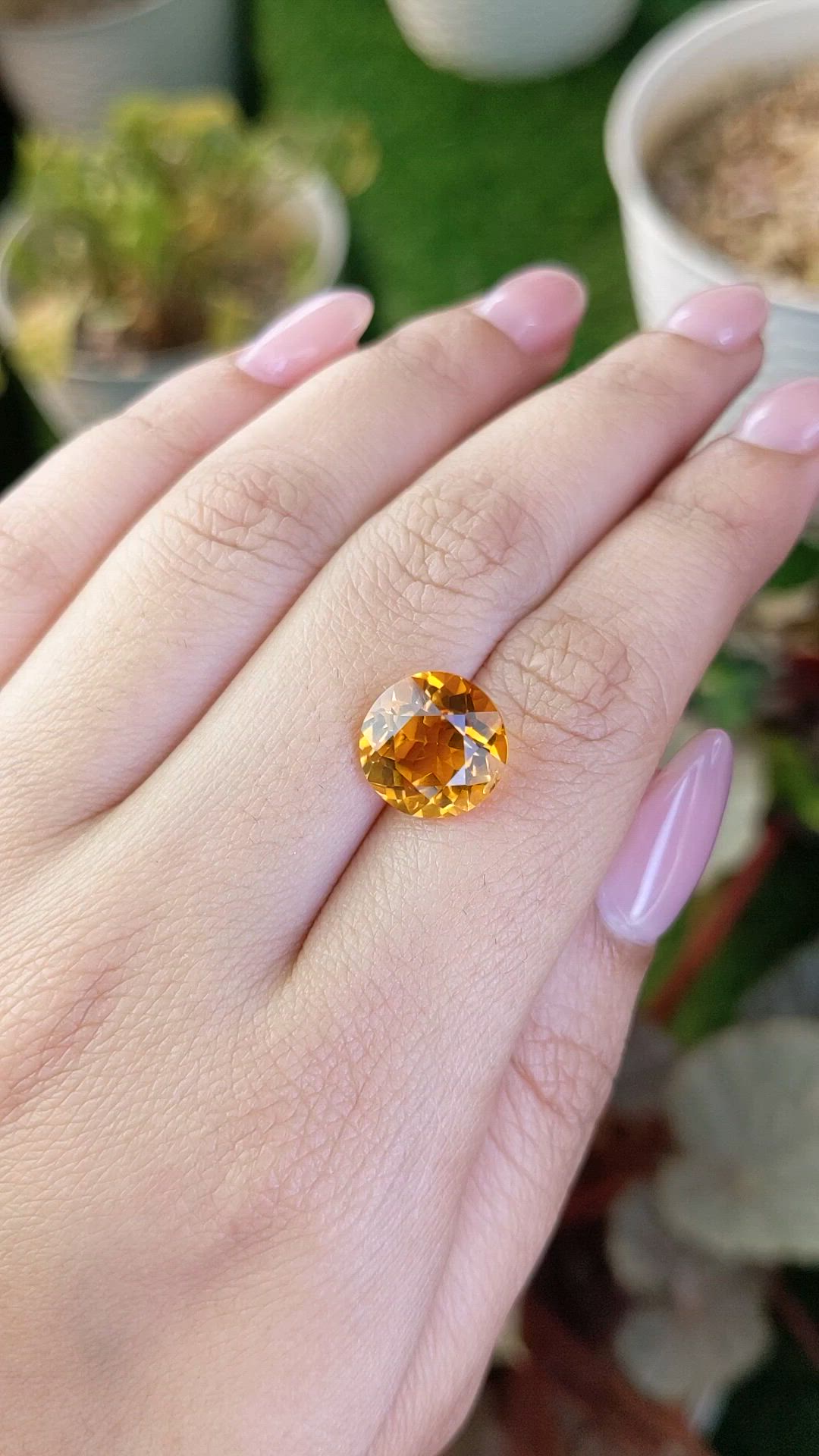 5.26 Ct. Orangish Yellow Citrine from Brazil Size Video