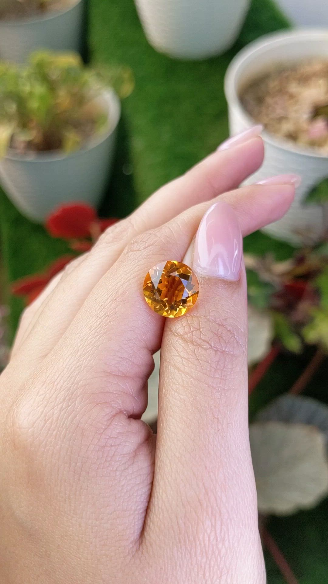 5.26 Ct. Orangish Yellow Citrine from Brazil Size Video