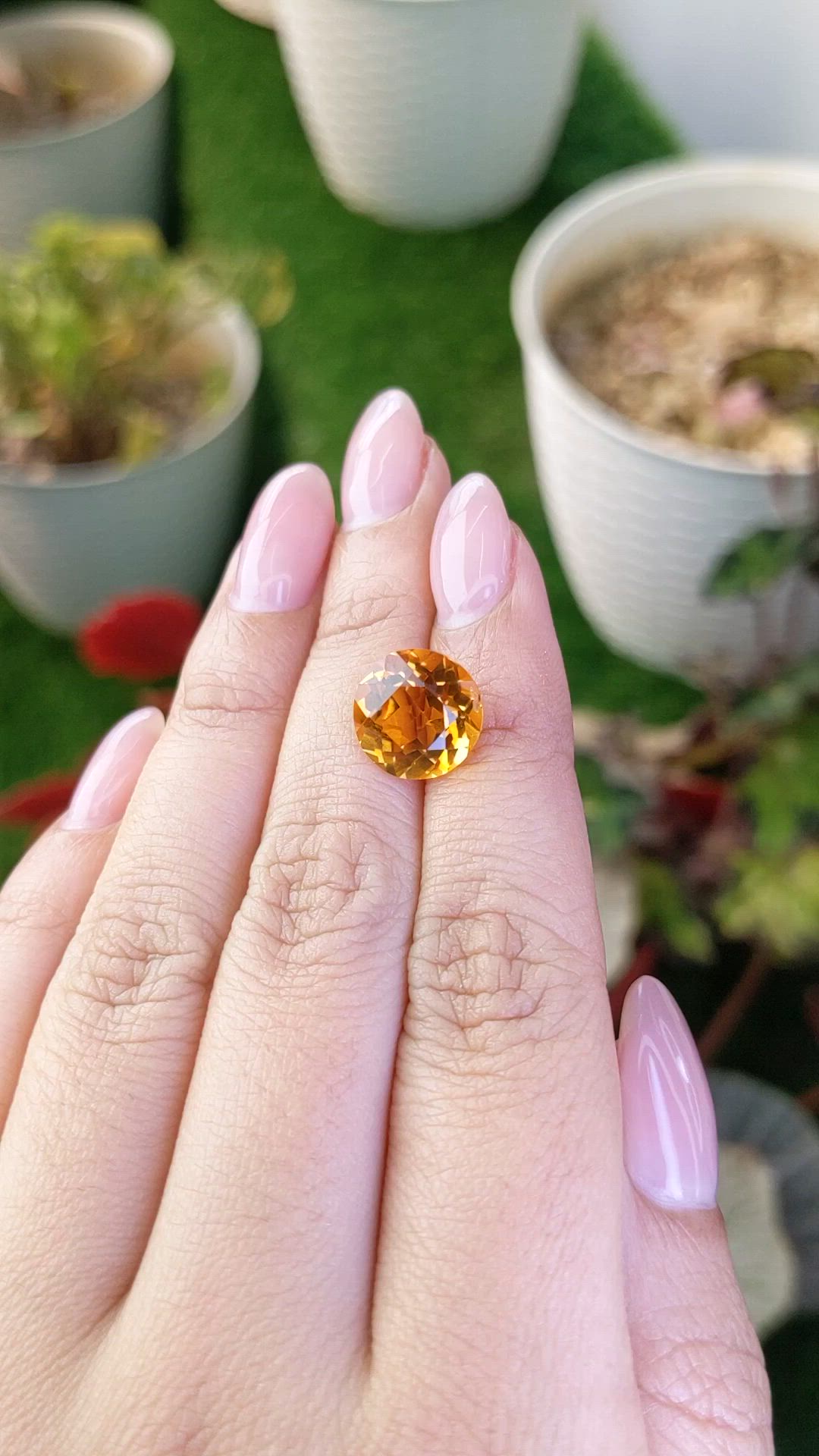 5.26 Ct. Orangish Yellow Citrine from Brazil Size Video