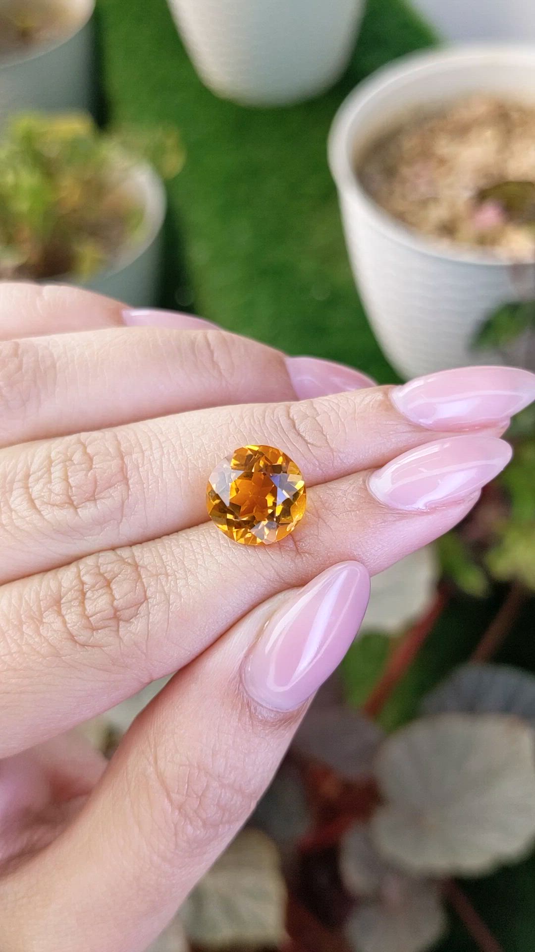 5.26 Ct. Orangish Yellow Citrine from Brazil Size Video