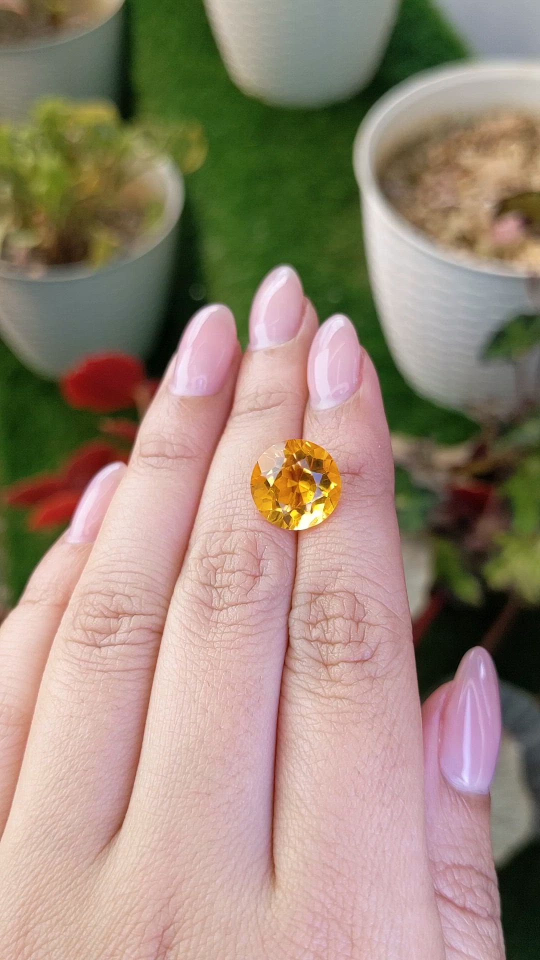 6.56 Ct. Yellow Citrine from Brazil Size Video