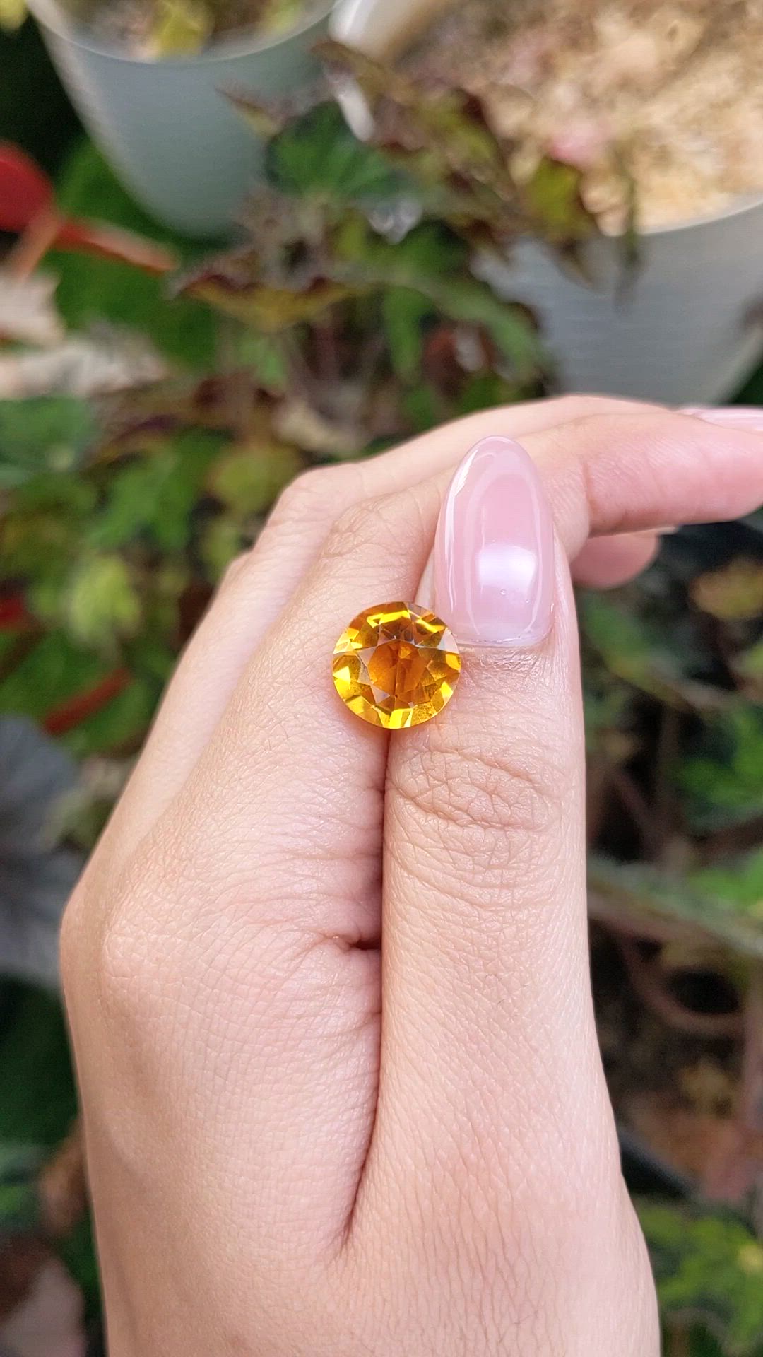 4.86 Ct. Orangish Yellow Citrine from Brazil Size Video