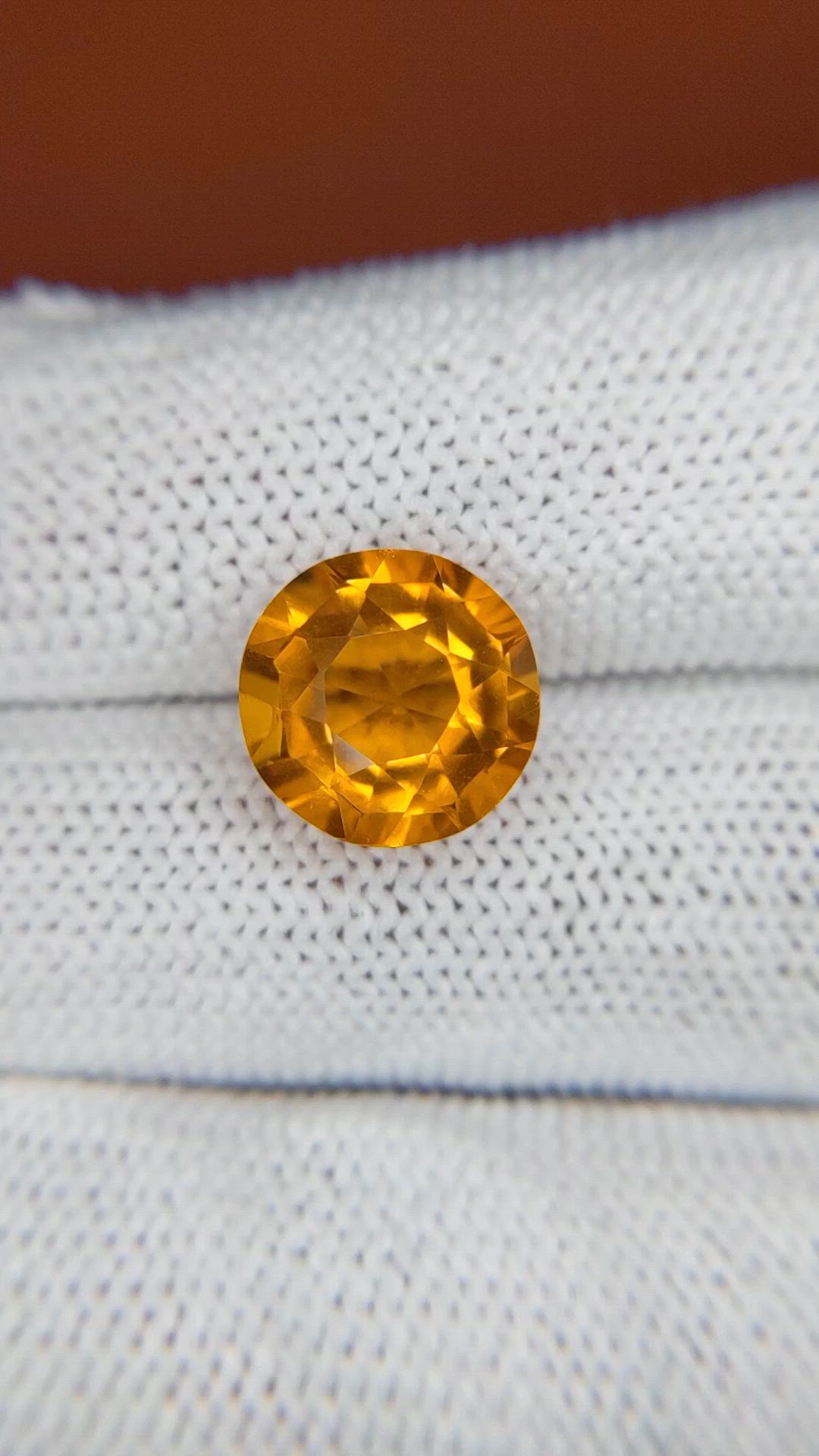 4.86 Ct. Orangish Yellow Citrine from Brazil Size Video