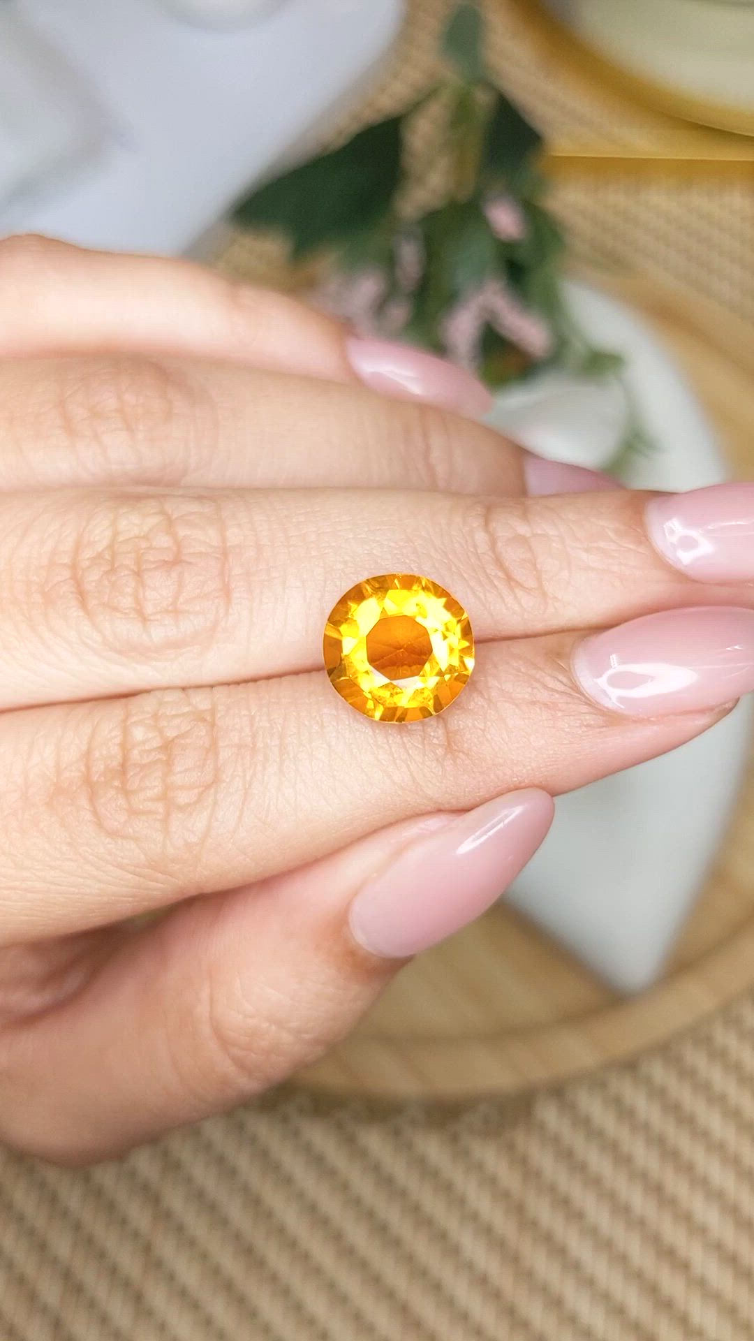 4.86 Ct. Orangish Yellow Citrine from Brazil Size Video