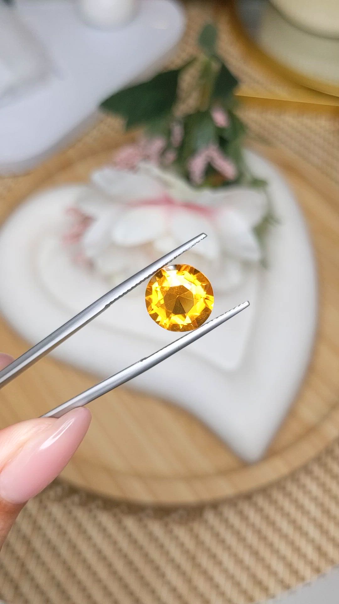 4.86 Ct. Orangish Yellow Citrine from Brazil Size Video