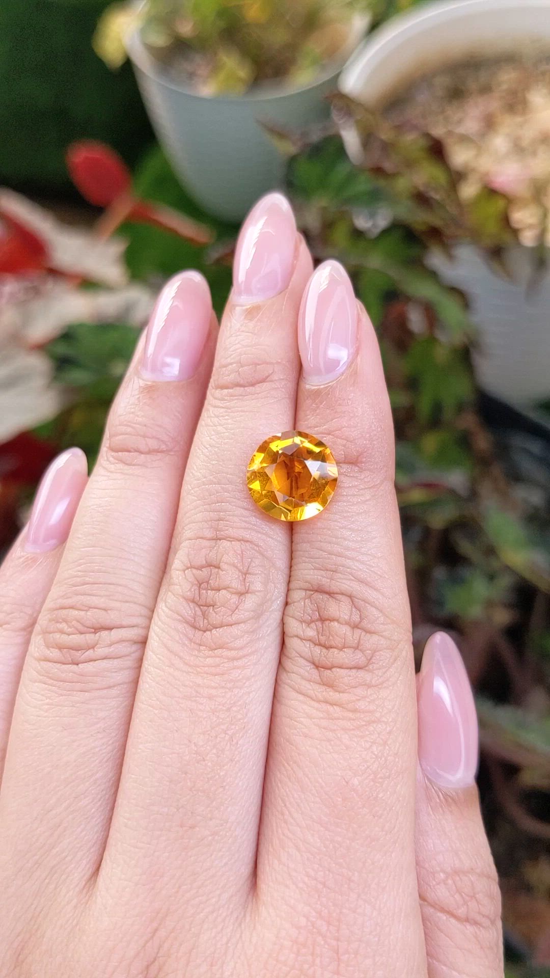 4.86 Ct. Orangish Yellow Citrine from Brazil Size Video