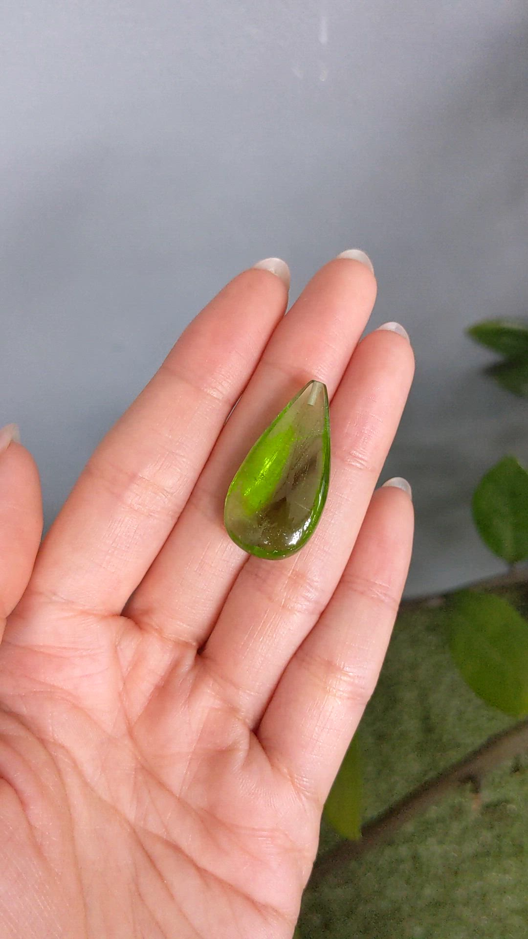 35.62 Ct. Green (Lime Green) Peridot from Burma (Myanmar) Size Video