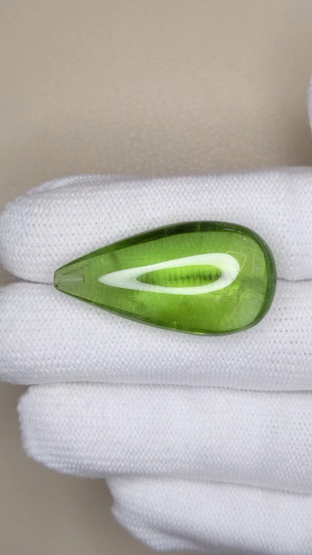 35.62 Ct. Green (Lime Green) Peridot from Burma (Myanmar) Size Video
