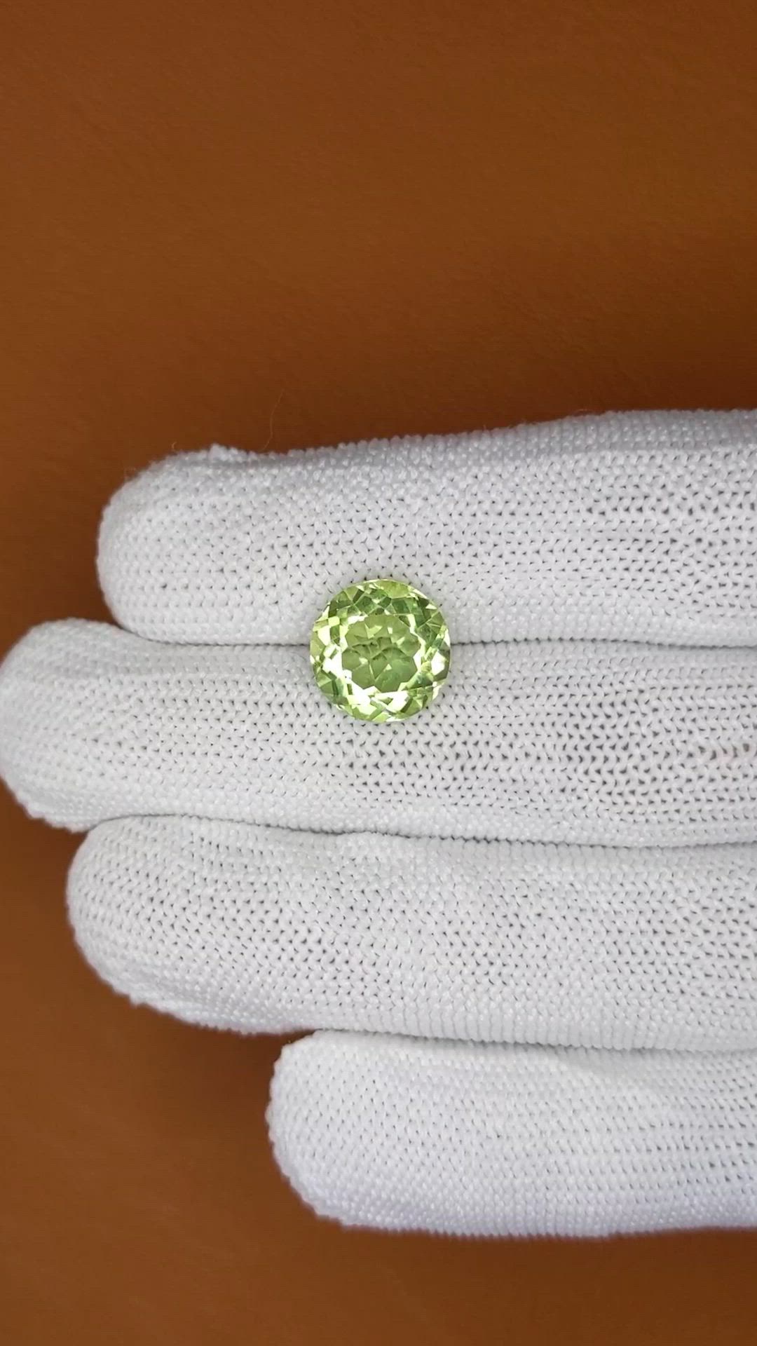 5.03 Ct. Yellowish Green Prasiolite from Brazil Size Video