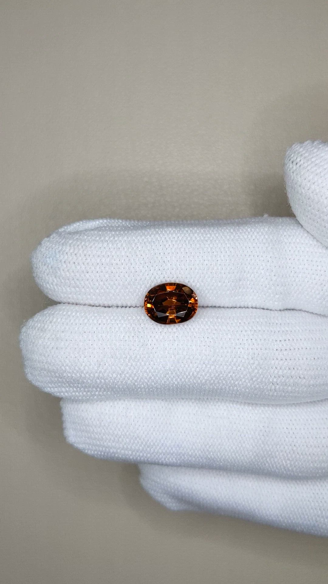 3.72 Ct. Orangish Brown Zircon from Ceylon (Sri Lanka) Size Video
