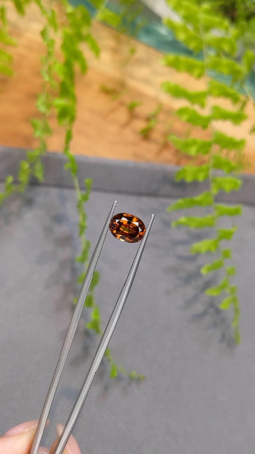 3.72 Ct. Orangish Brown Zircon from Ceylon (Sri Lanka) Size Video