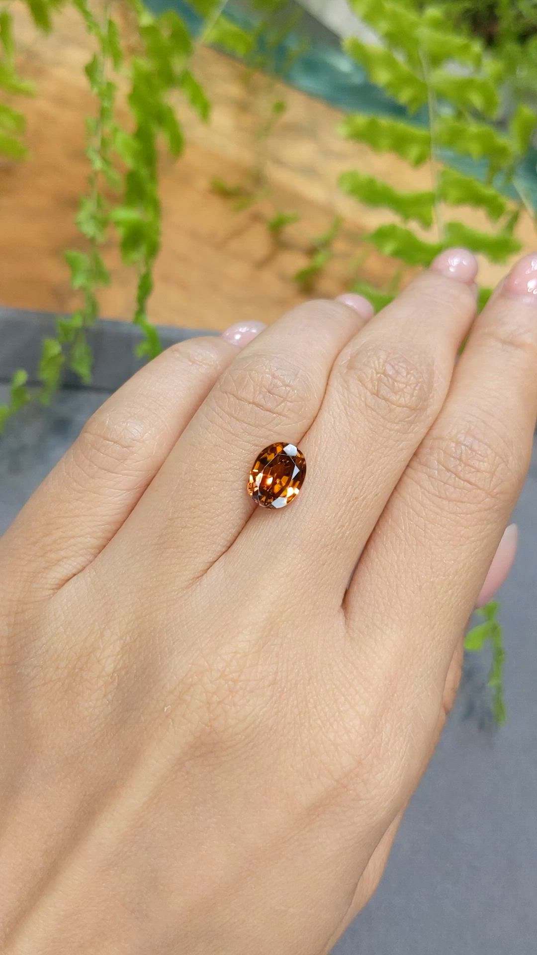 3.72 Ct. Orangish Brown Zircon from Ceylon (Sri Lanka) Size Video