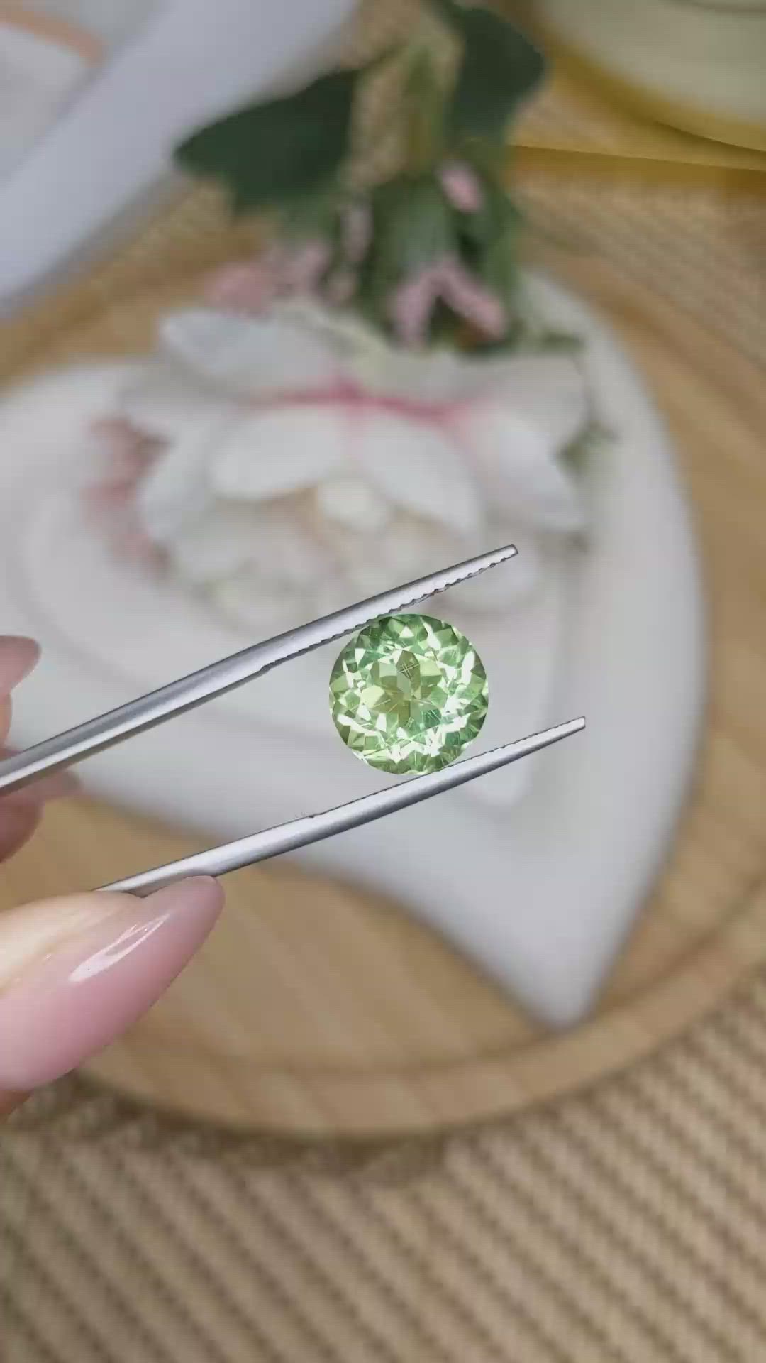 5.45 Ct. Green Prasiolite from Brazil Size Video