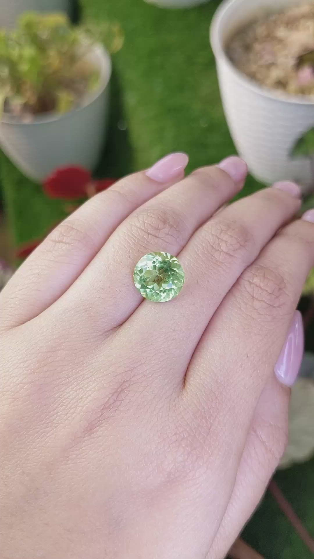 5.45 Ct. Green Prasiolite from Brazil Size Video