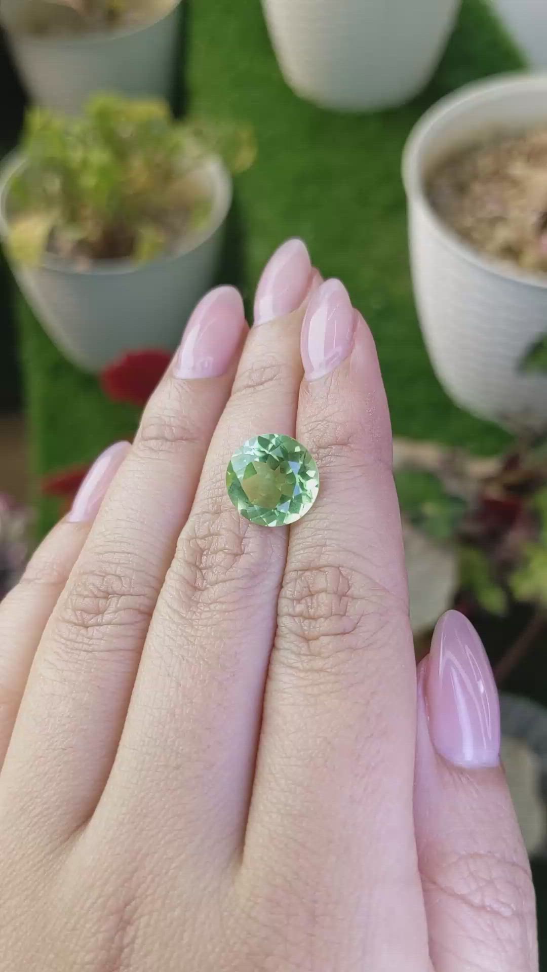5.83 Ct. Green Prasiolite from Brazil Size Video