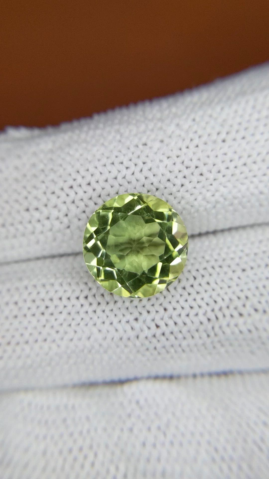 6.03 Ct. Yellowish Green Prasiolite from Brazil Size Video
