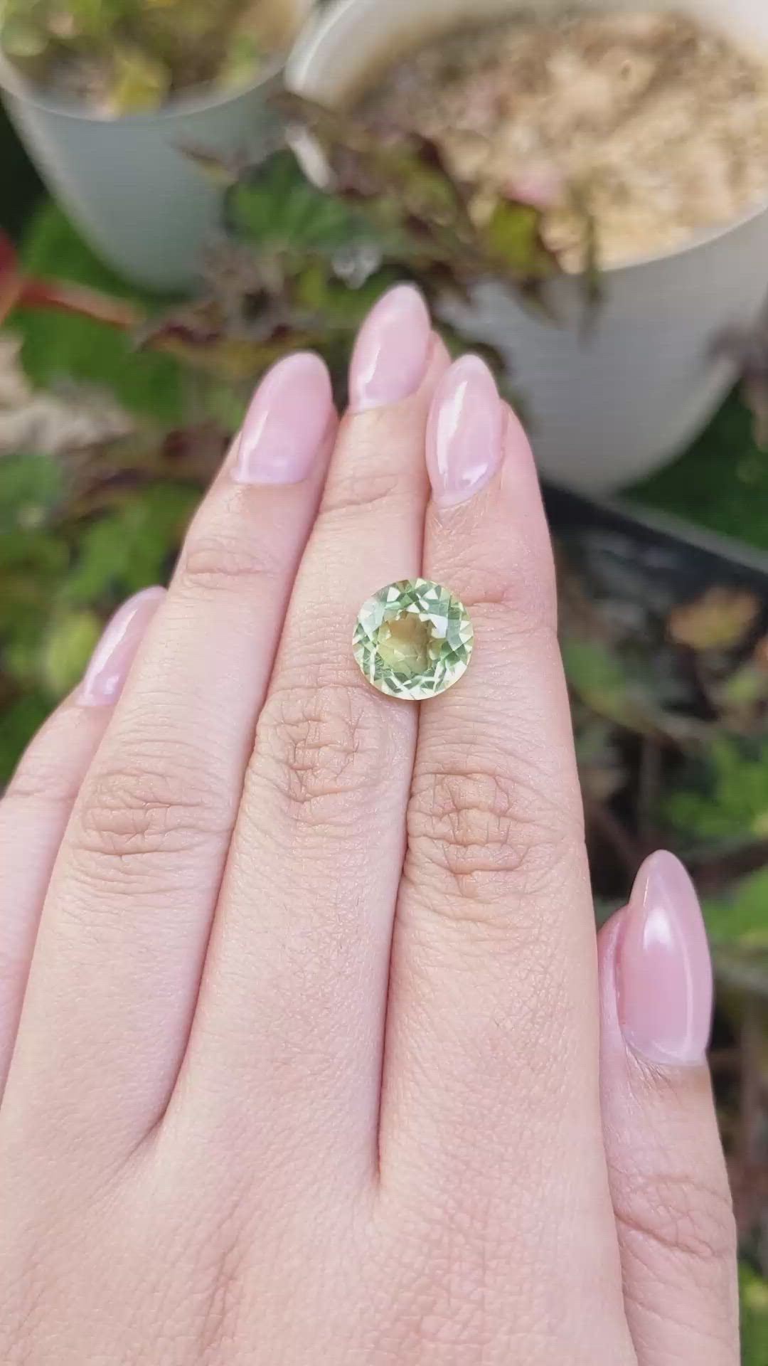 5.19 Ct. Yellowish Green Prasiolite from Brazil Size Video