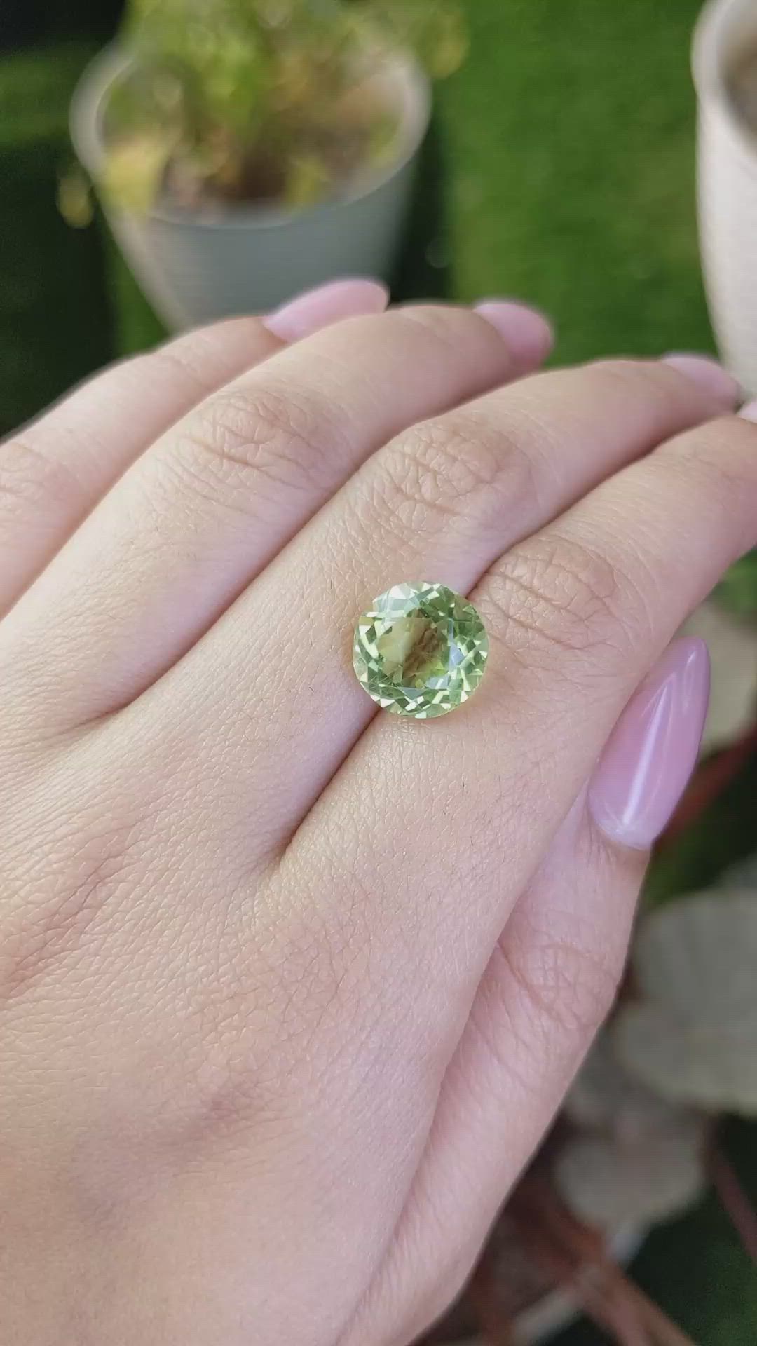 5.19 Ct. Yellowish Green Prasiolite from Brazil Size Video