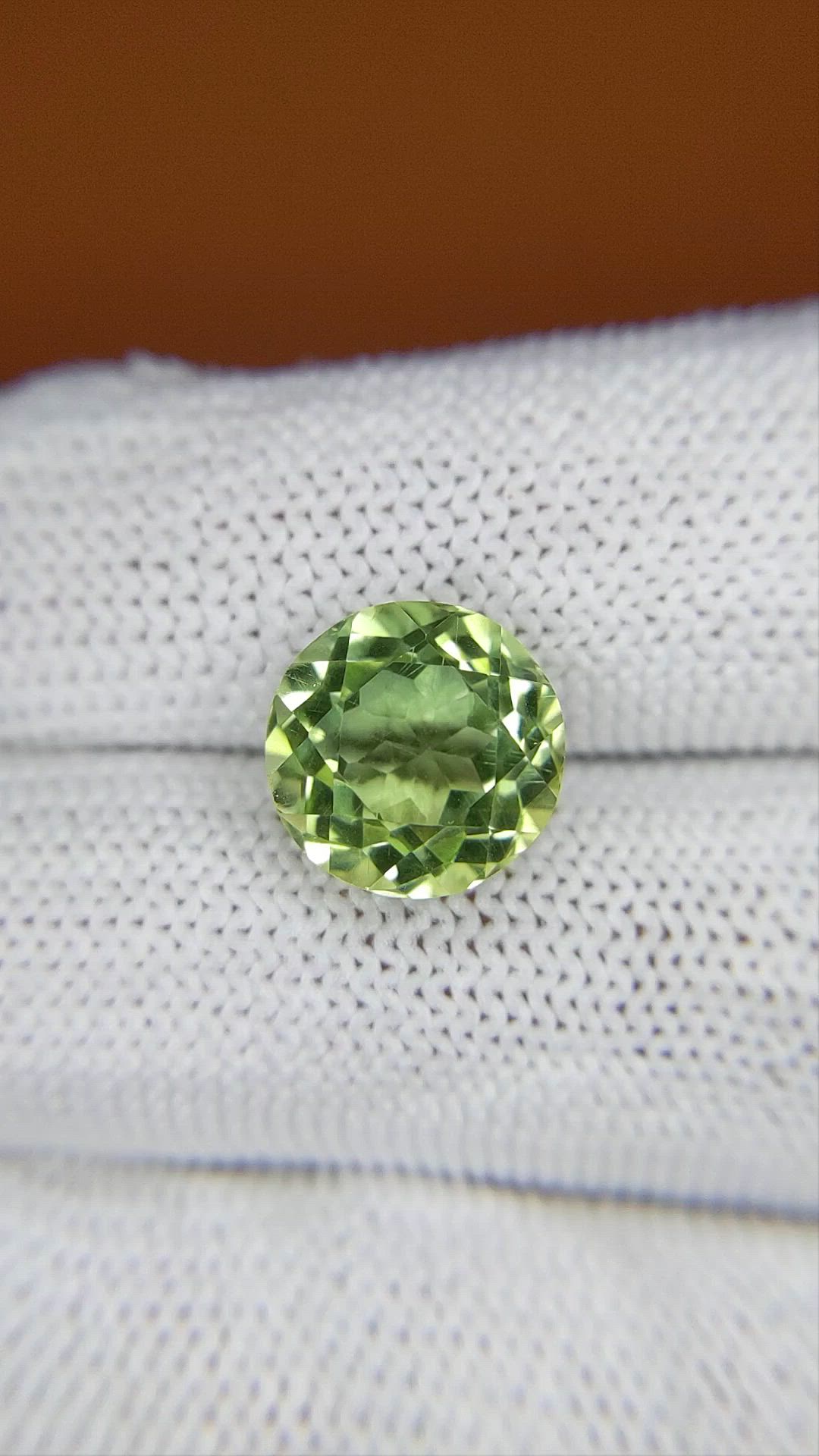 5.19 Ct. Yellowish Green Prasiolite from Brazil Size Video