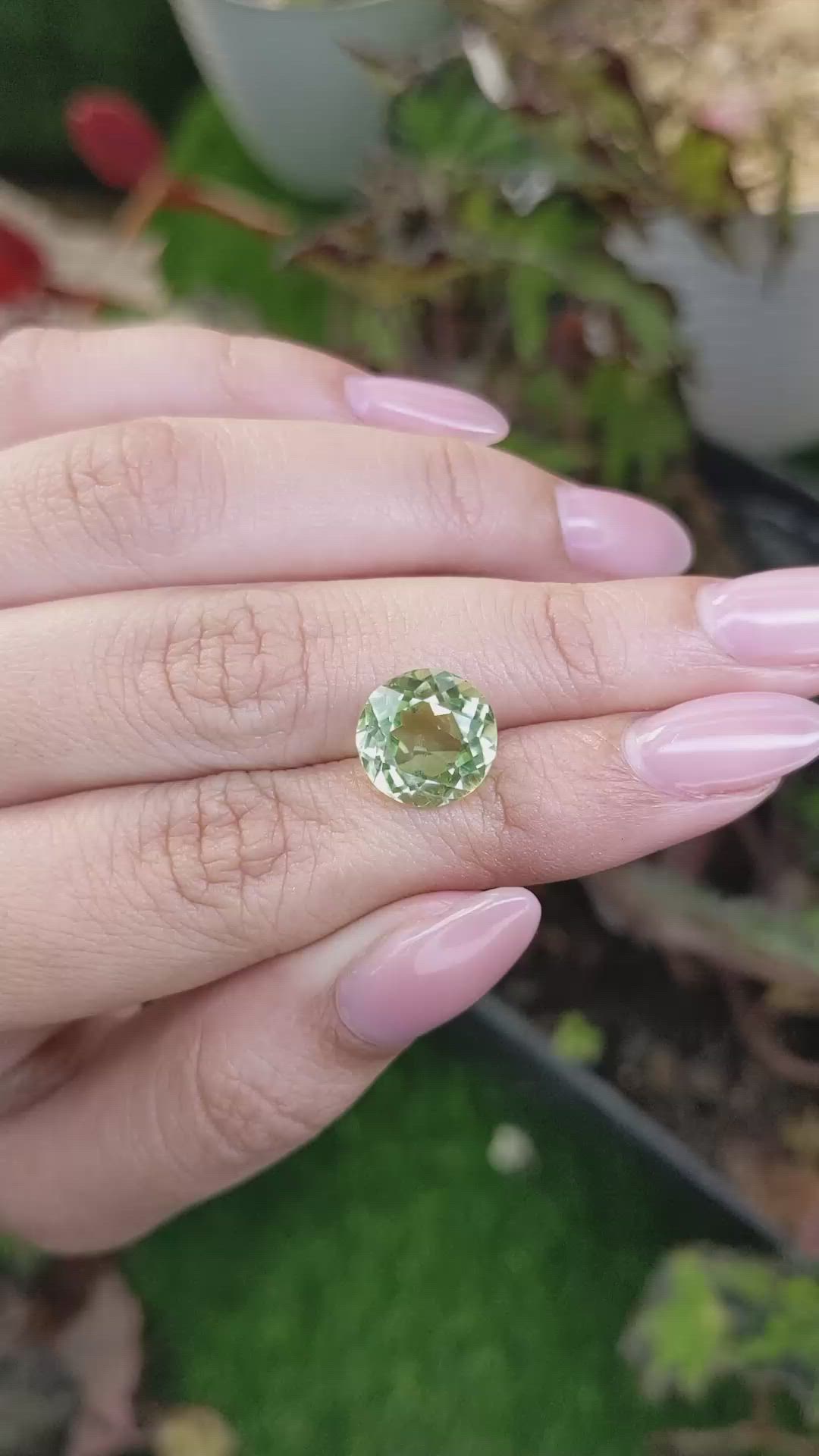 5.19 Ct. Yellowish Green Prasiolite from Brazil Size Video