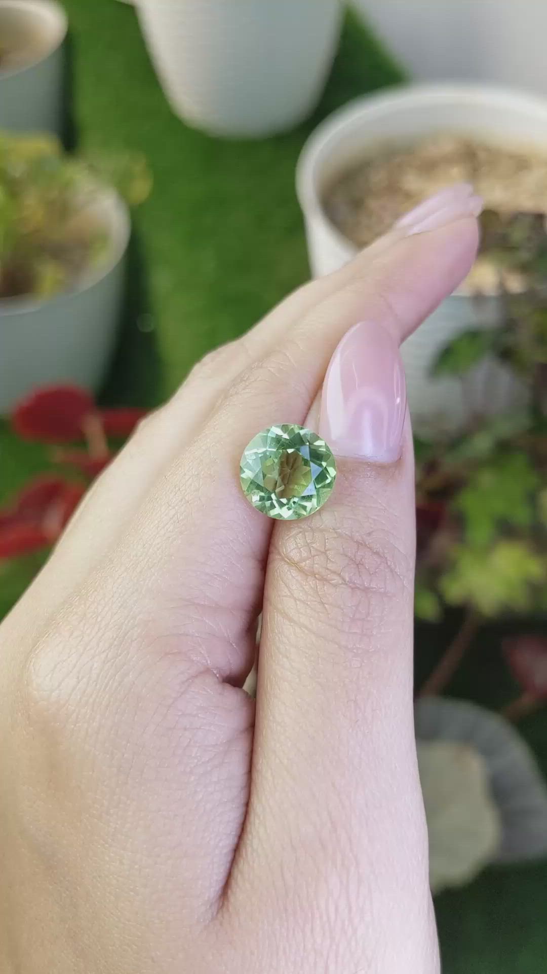 5.06 Ct. Yellowish Green Prasiolite from Brazil Size Video