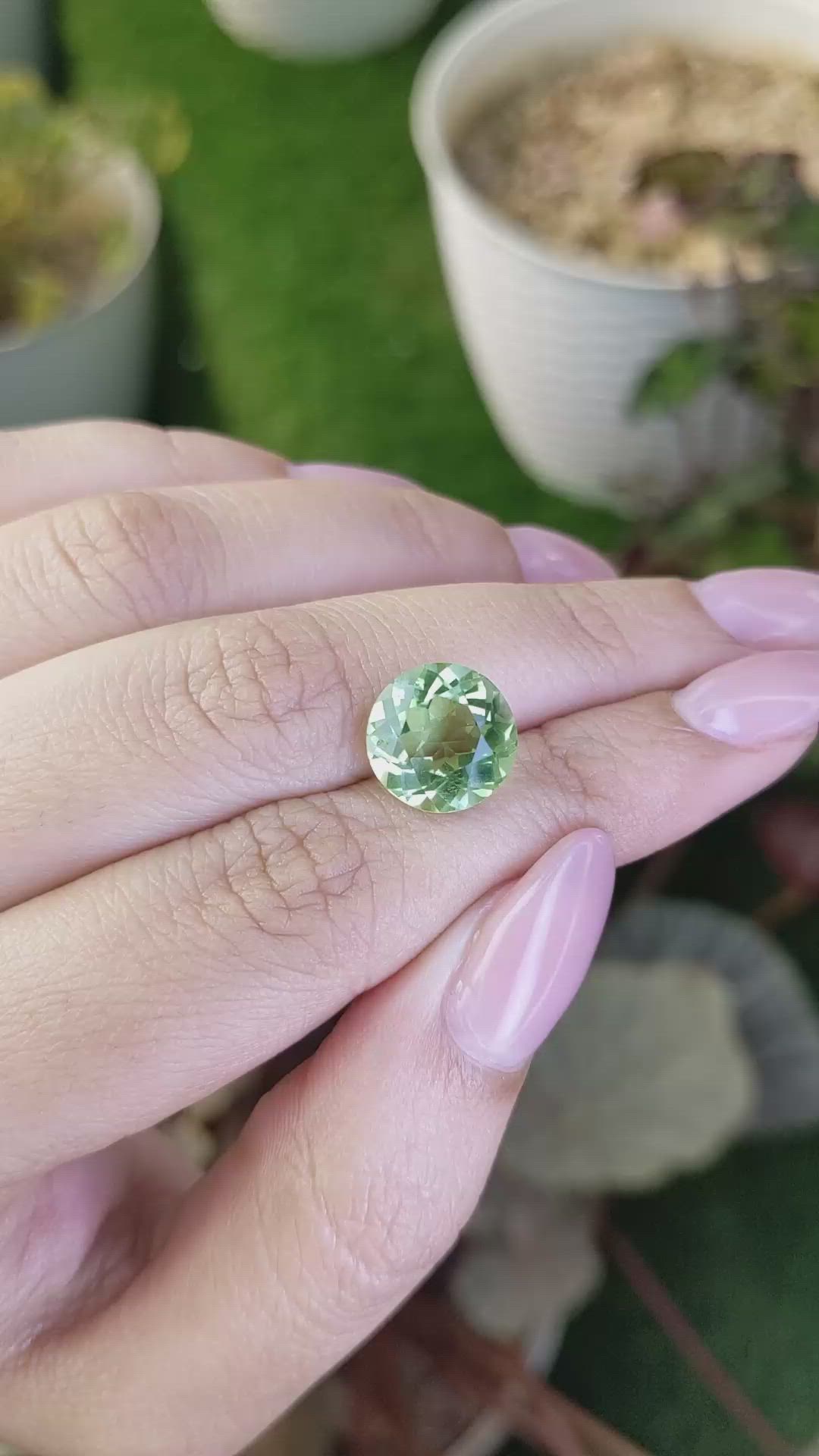 5.06 Ct. Yellowish Green Prasiolite from Brazil Size Video