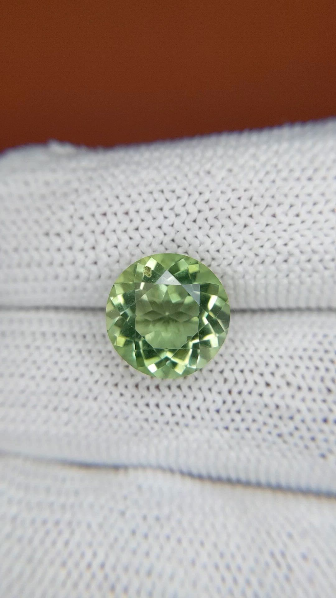 5.06 Ct. Yellowish Green Prasiolite from Brazil Size Video