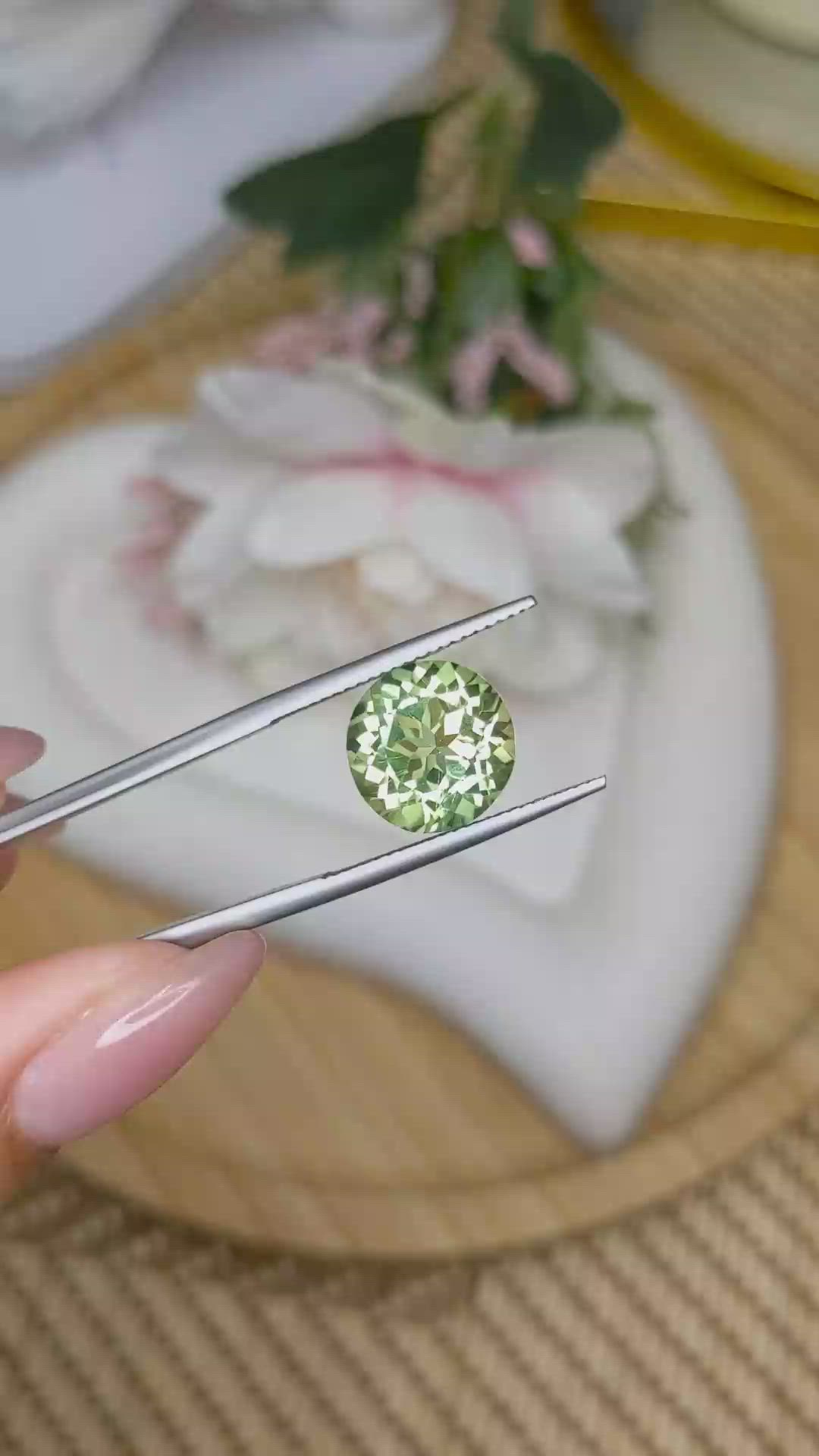 5.69 Ct. Yellowish Green Prasiolite from Brazil Size Video