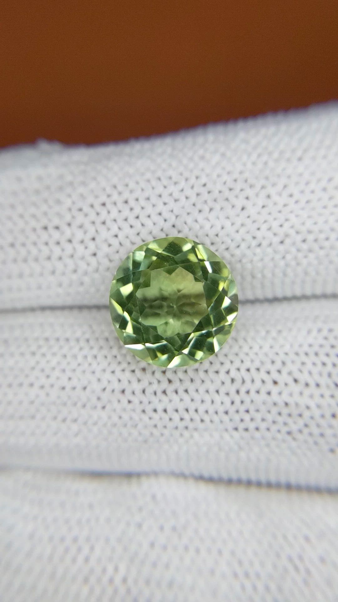 5.86 Ct. Yellowish Green Prasiolite from Brazil Size Video