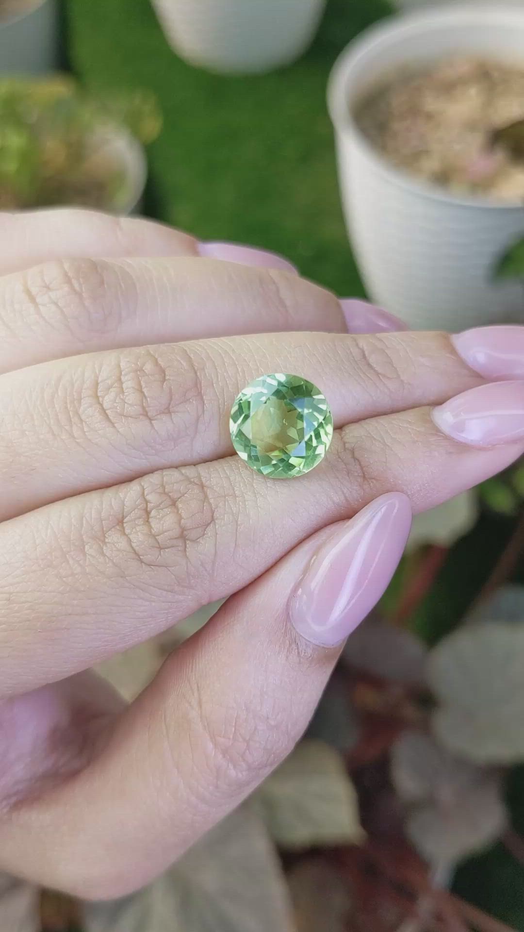 5.86 Ct. Yellowish Green Prasiolite from Brazil Size Video