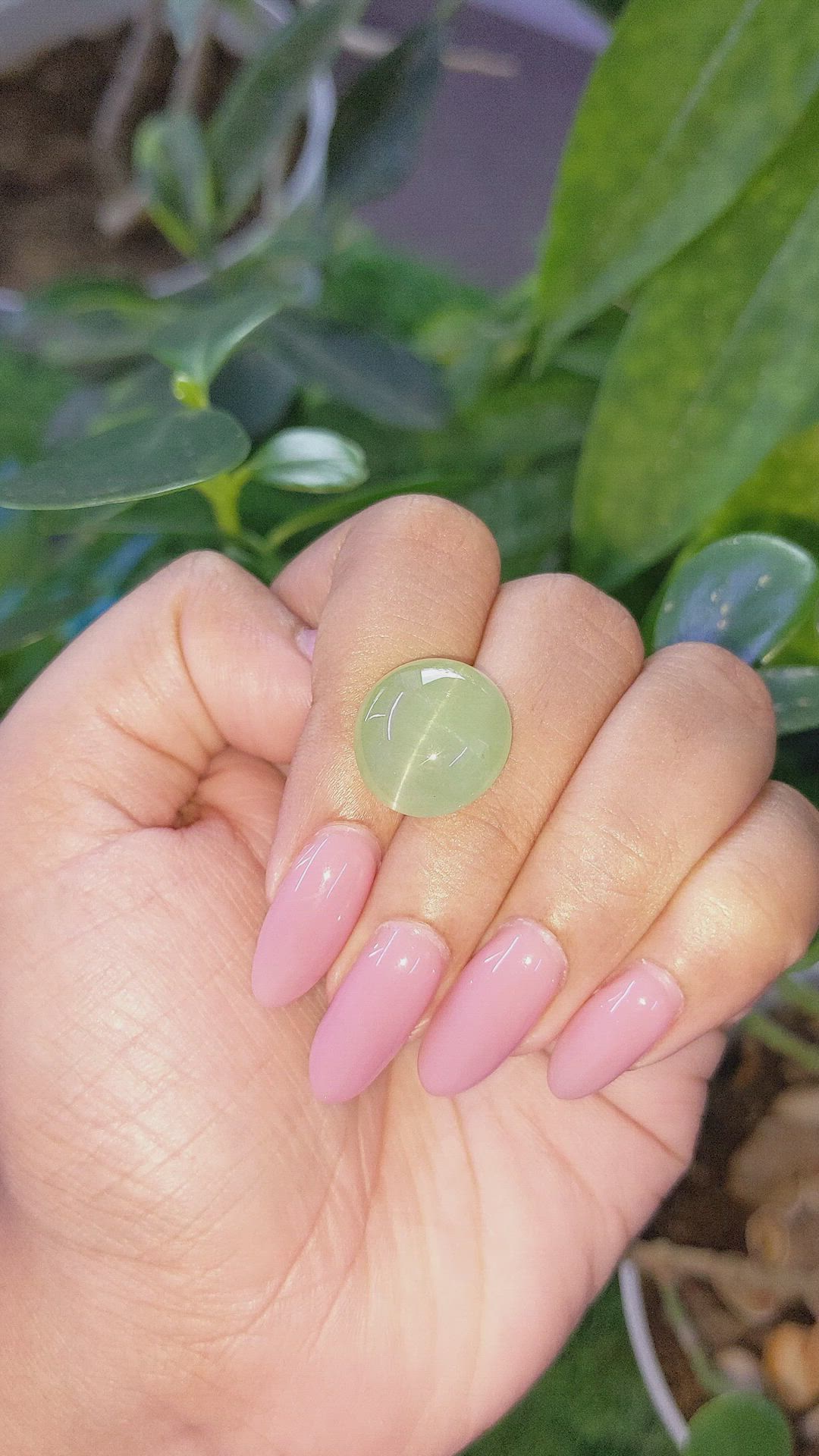 14.12 Ct. Green Cabochon Beryl from Ceylon (Sri Lanka) Size Video