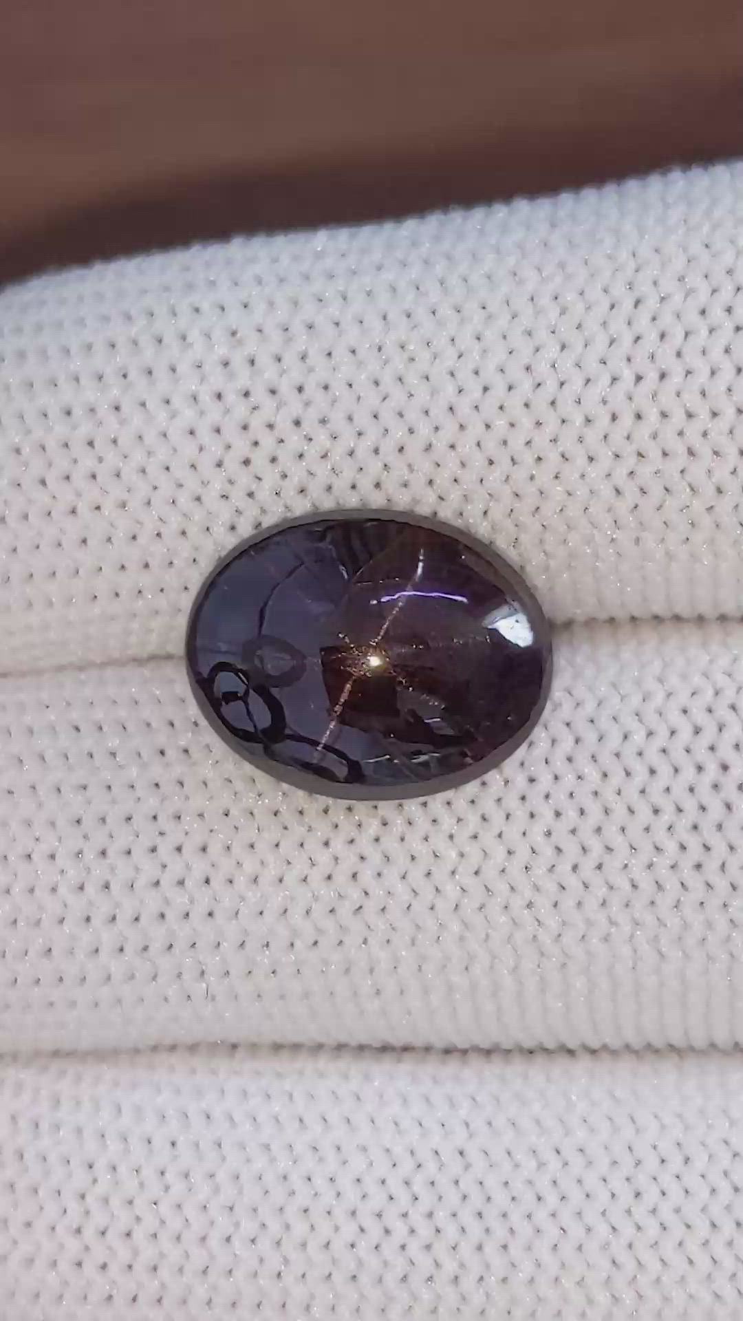 12.13 Ct. Purple Star Garnet from Ceylon (Sri Lanka) Size Video