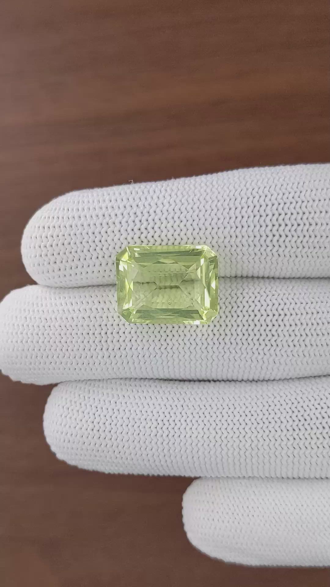 12.18 Ct. Yellowish Green Citrine from Ceylon (Sri Lanka) Size Video