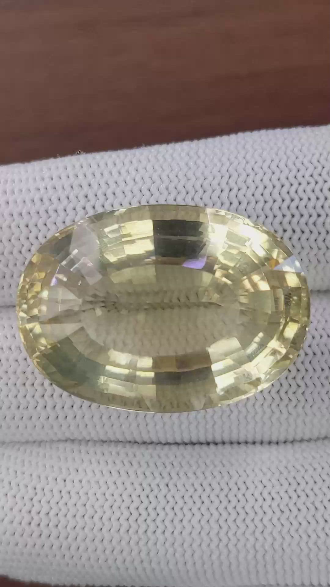 76.16 Ct. Yellowish Brown Citrine from Ceylon (Sri Lanka) Size Video