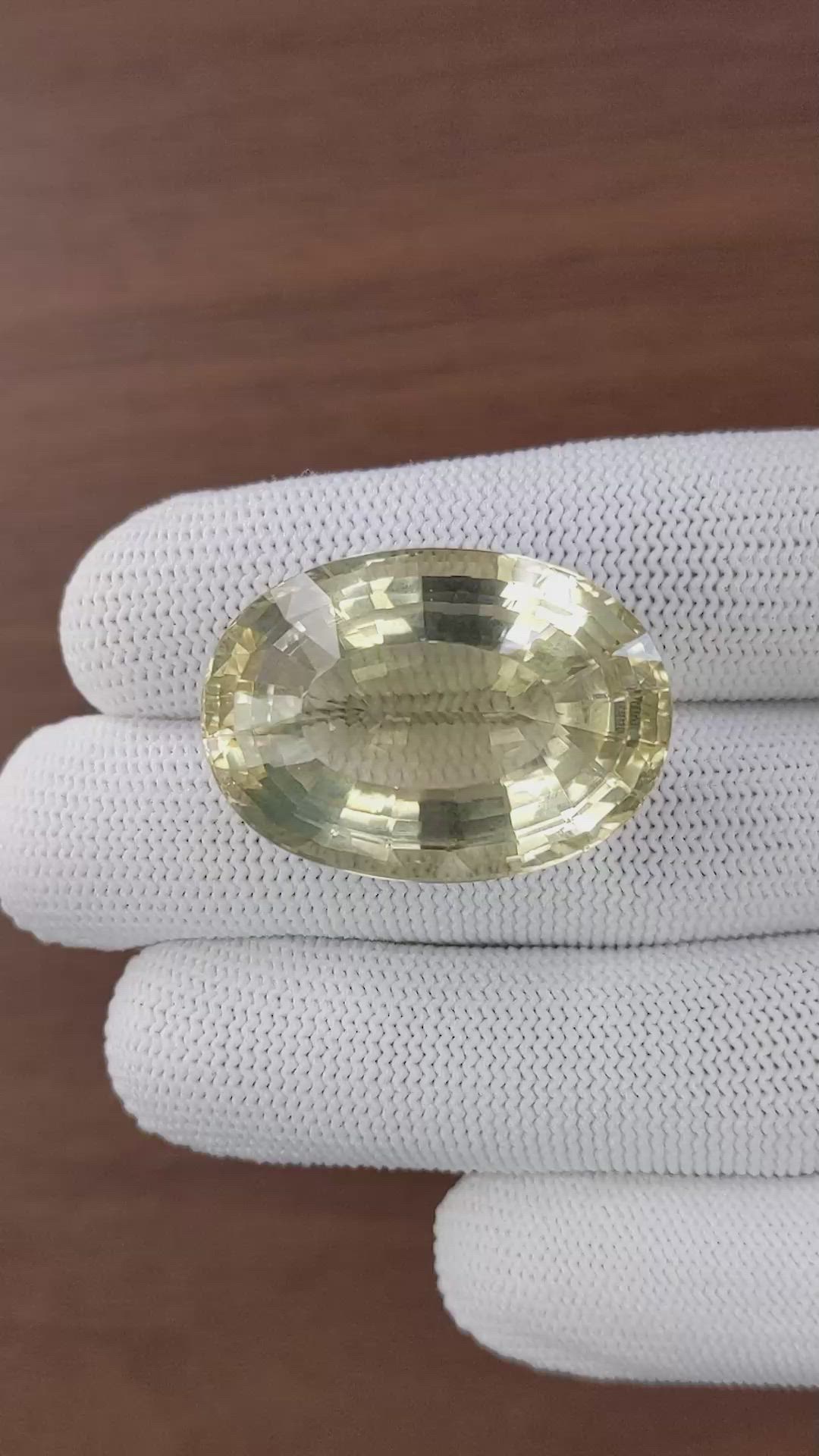 76.16 Ct. Yellowish Brown Citrine from Ceylon (Sri Lanka) Size Video