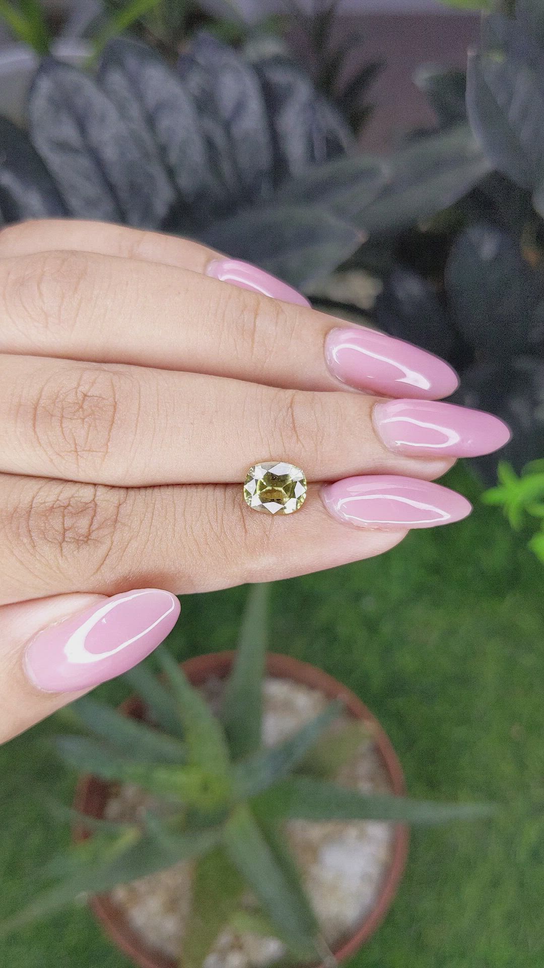 1.68 Ct. Yellowish Green Sinhalite from Ceylon (Sri Lanka) Size Video
