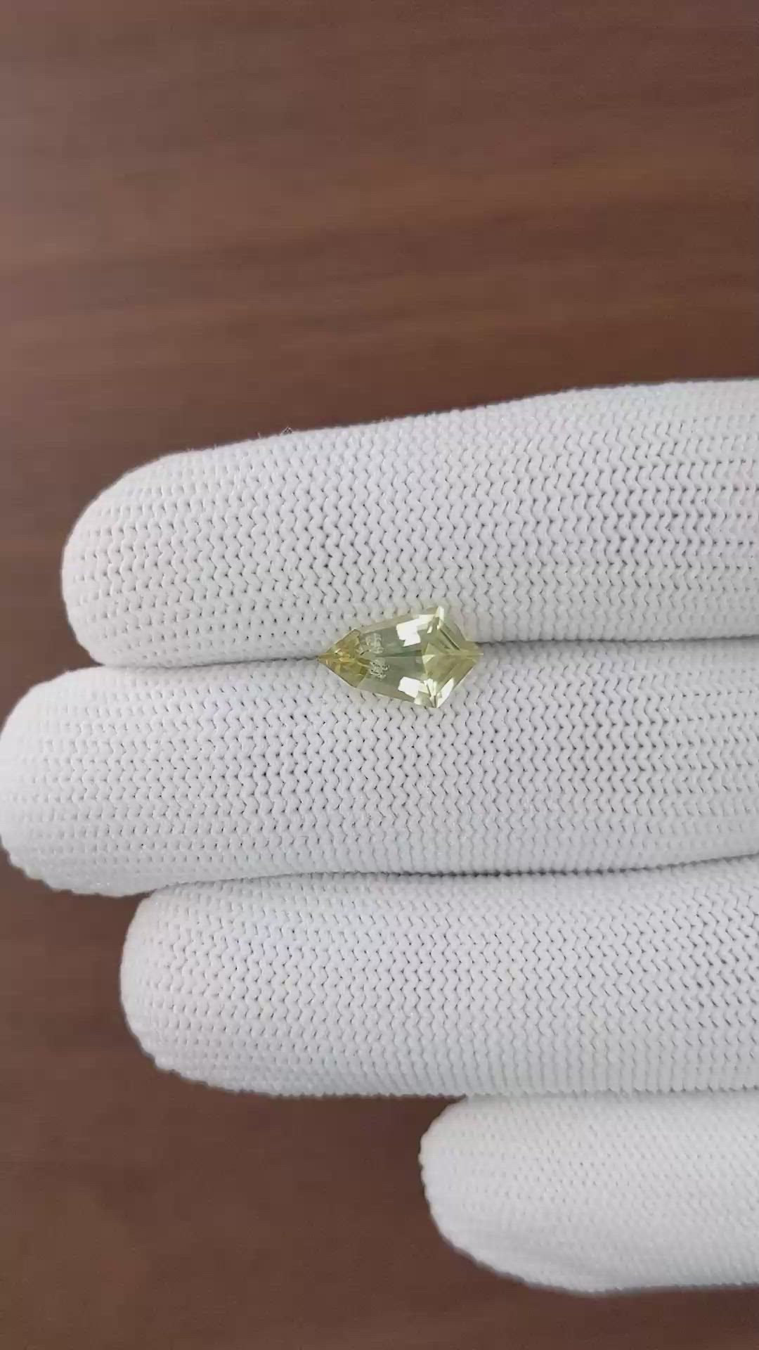 2.18 Ct. Yellow Sinhalite from Ceylon (Sri Lanka) Size Video