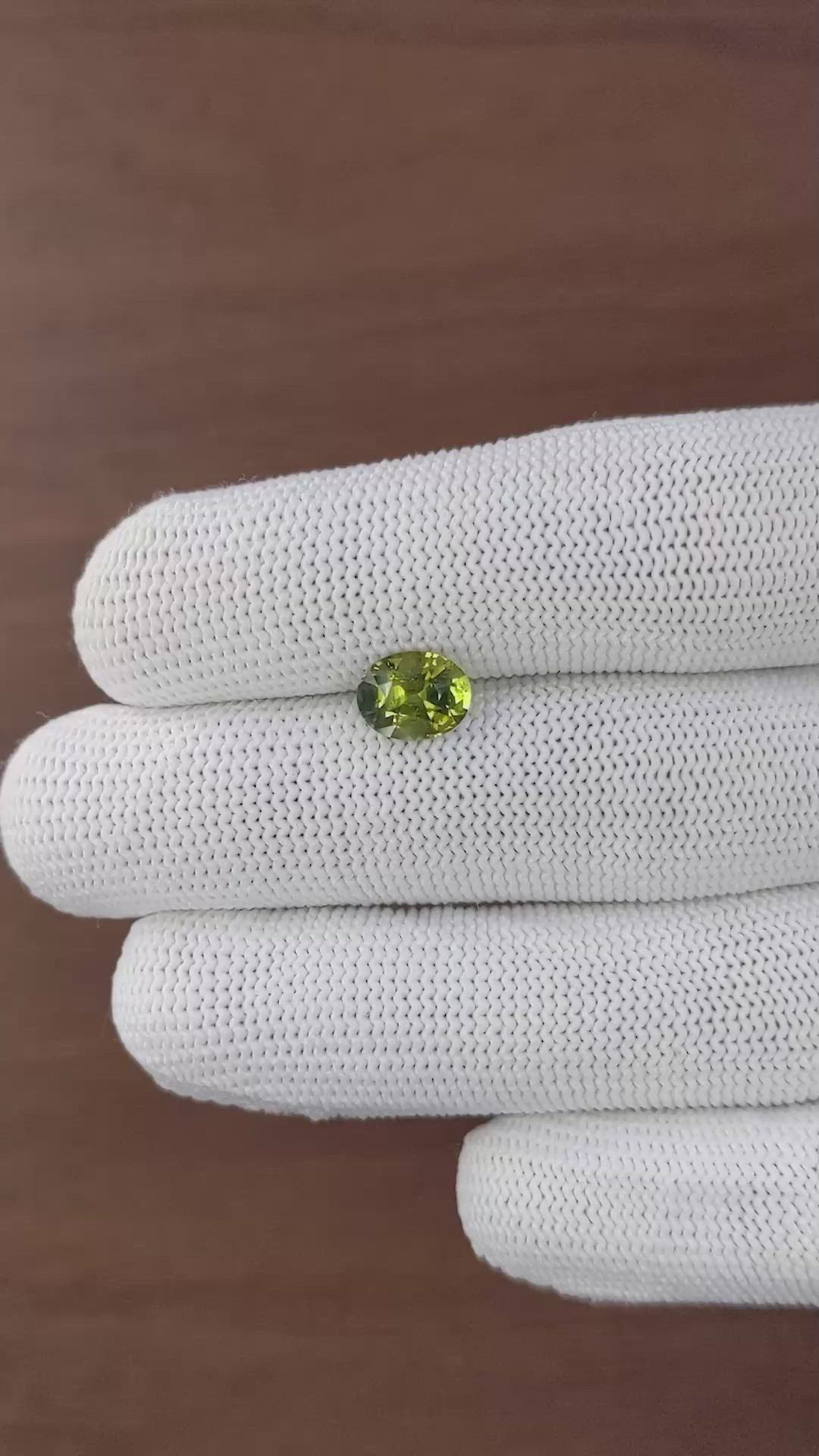 2.00 Ct. Yellowish Green Chrysoberyl from Ceylon (Sri Lanka) Size Video