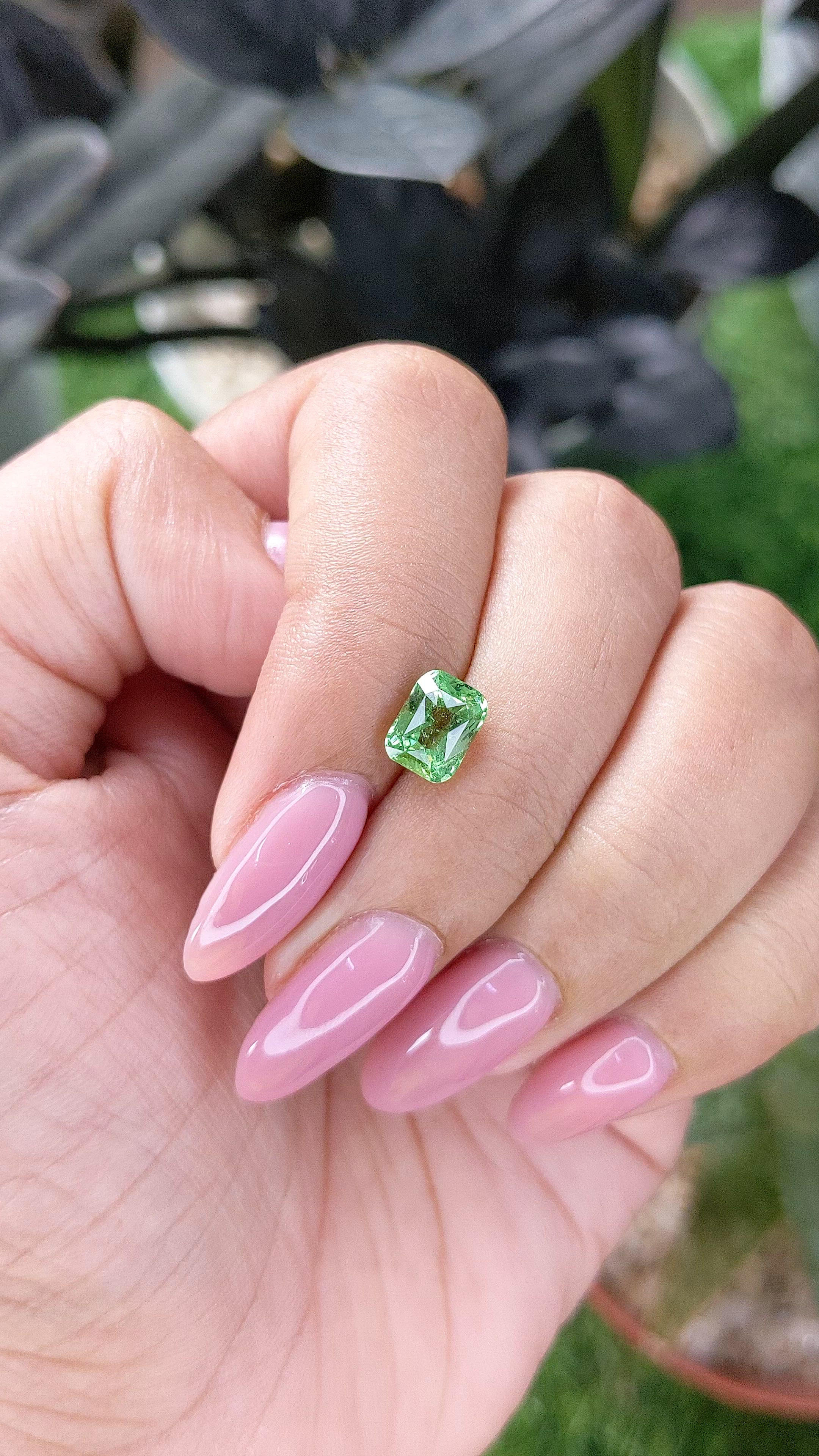 1.55 Ct. Green Grossular Garnet from Tanzania Size Video