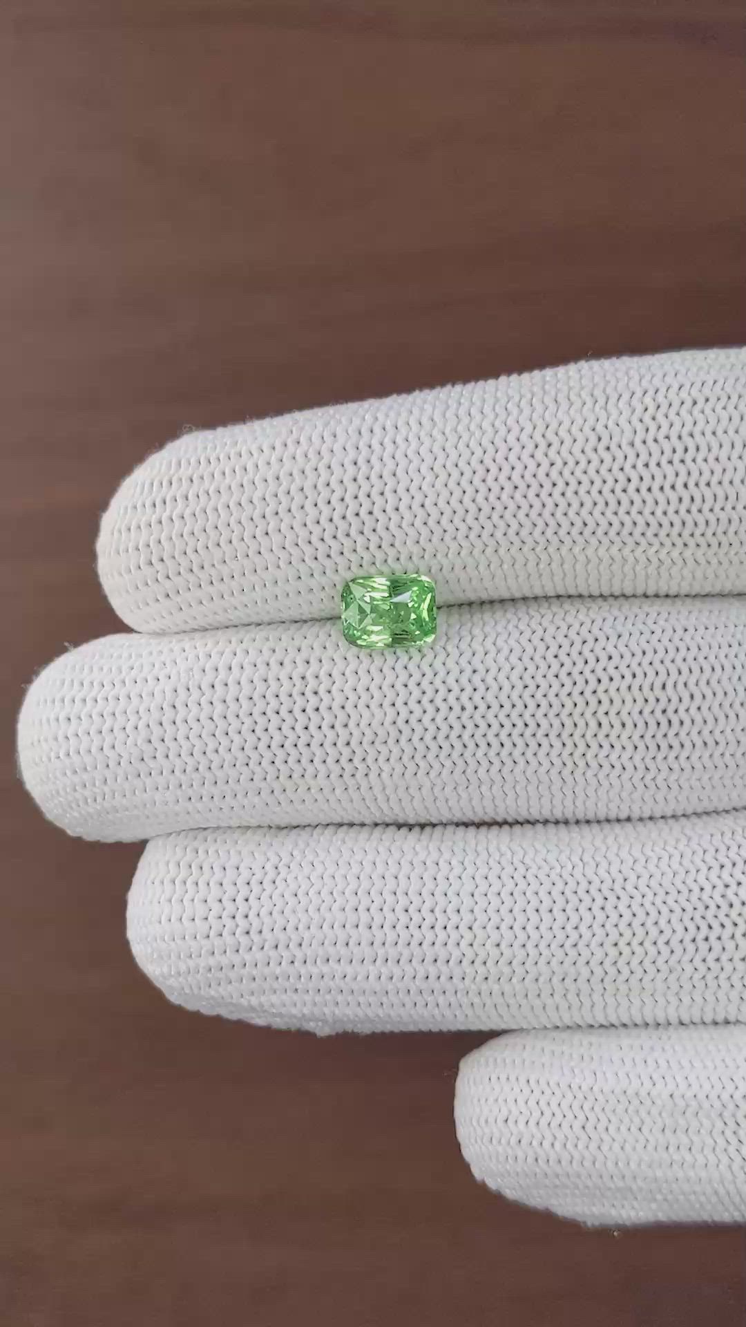 1.55 Ct. Green Grossular Garnet from Tanzania Size Video