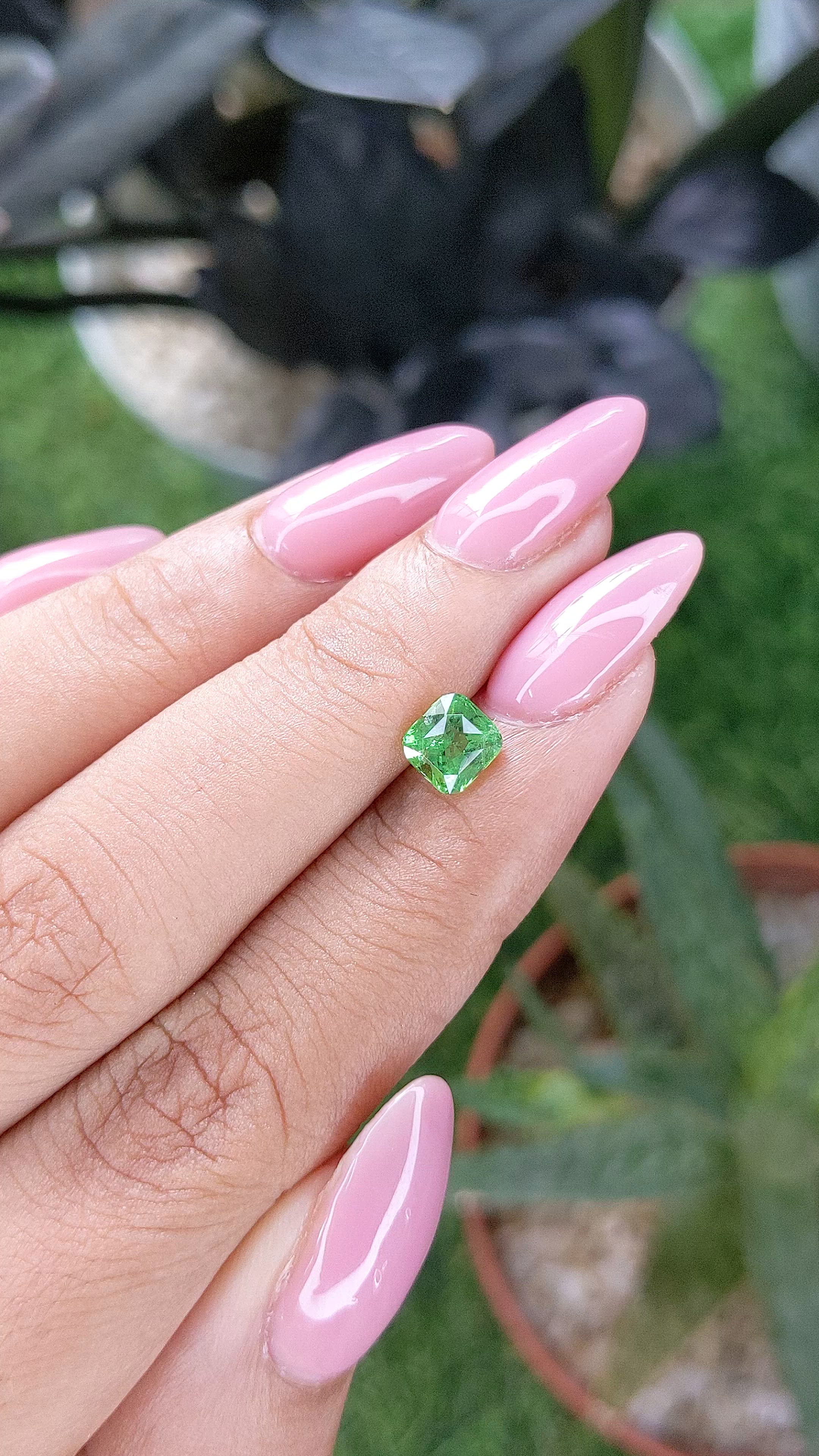 1.11 Ct. Tsavorite Garnet from Tanzania Size Video