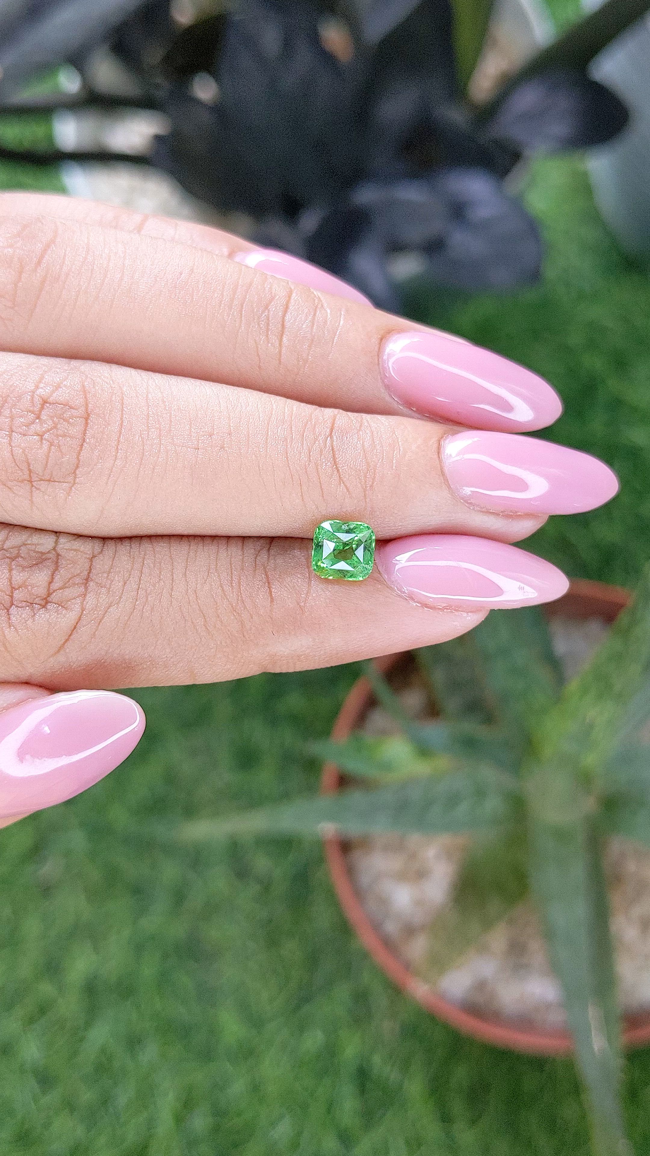 1.11 Ct. Tsavorite Garnet from Tanzania Size Video