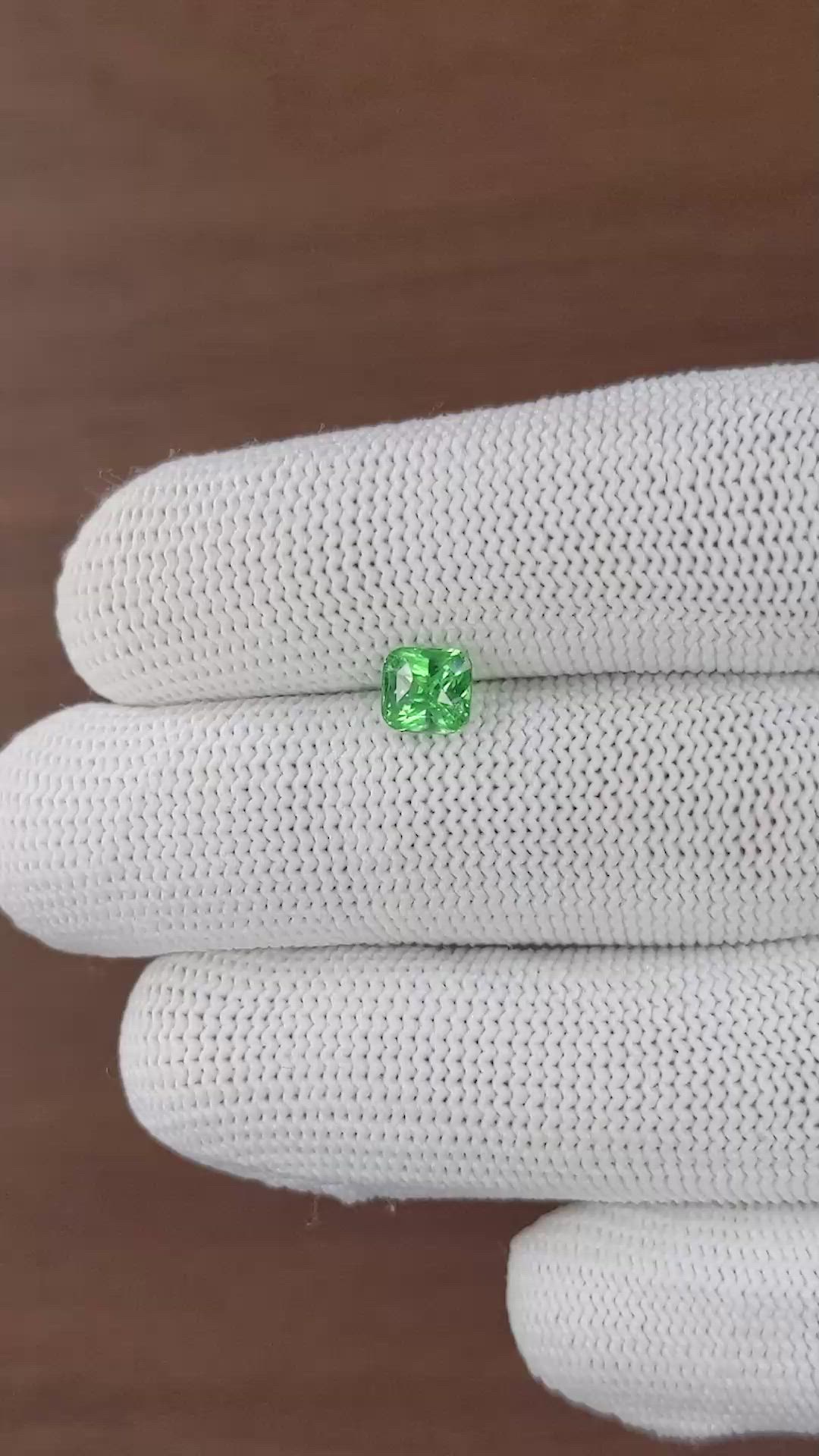 1.11 Ct. Tsavorite Garnet from Tanzania Size Video