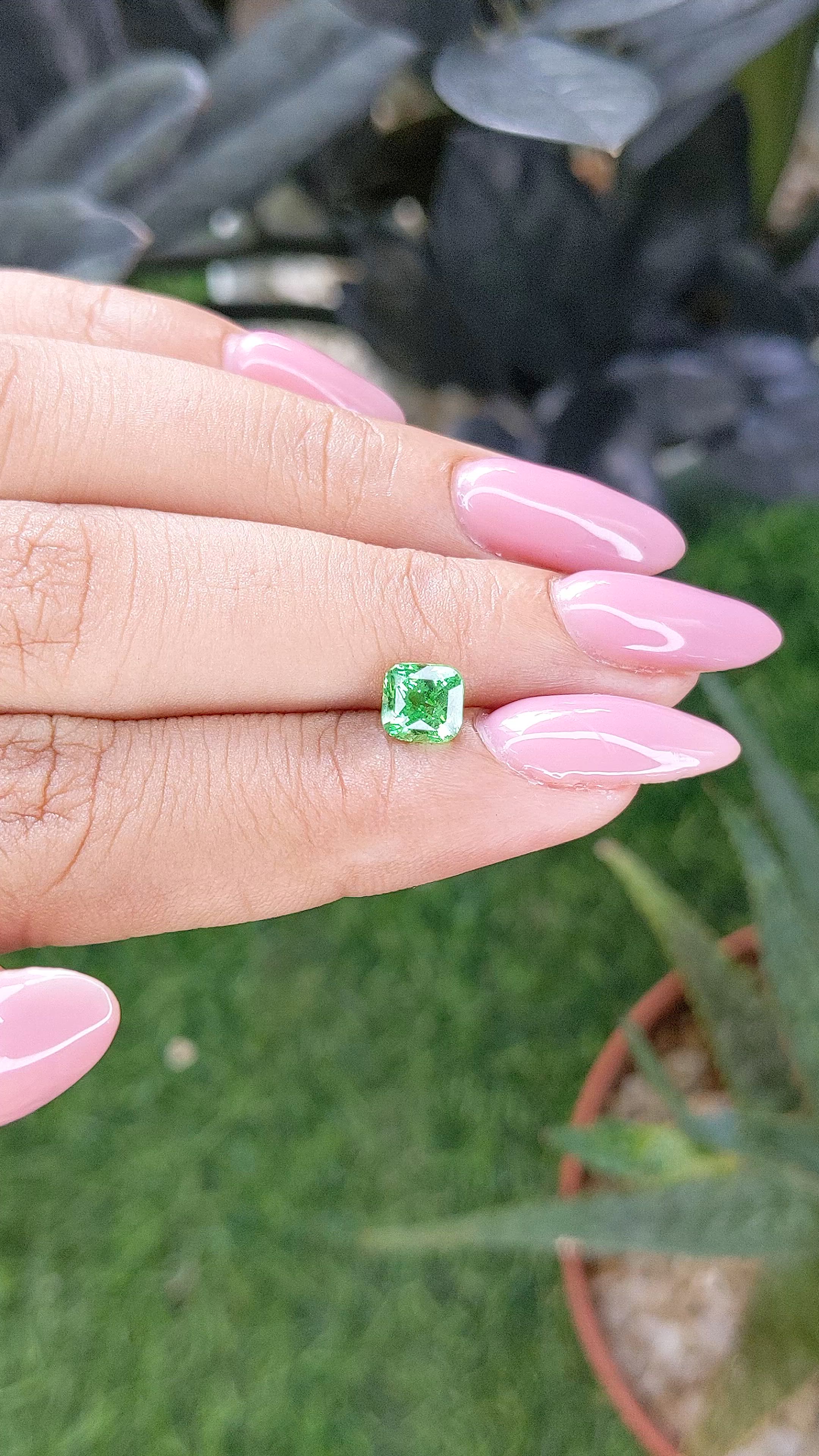 1.03 Ct. Tsavorite Garnet from Tanzania Size Video