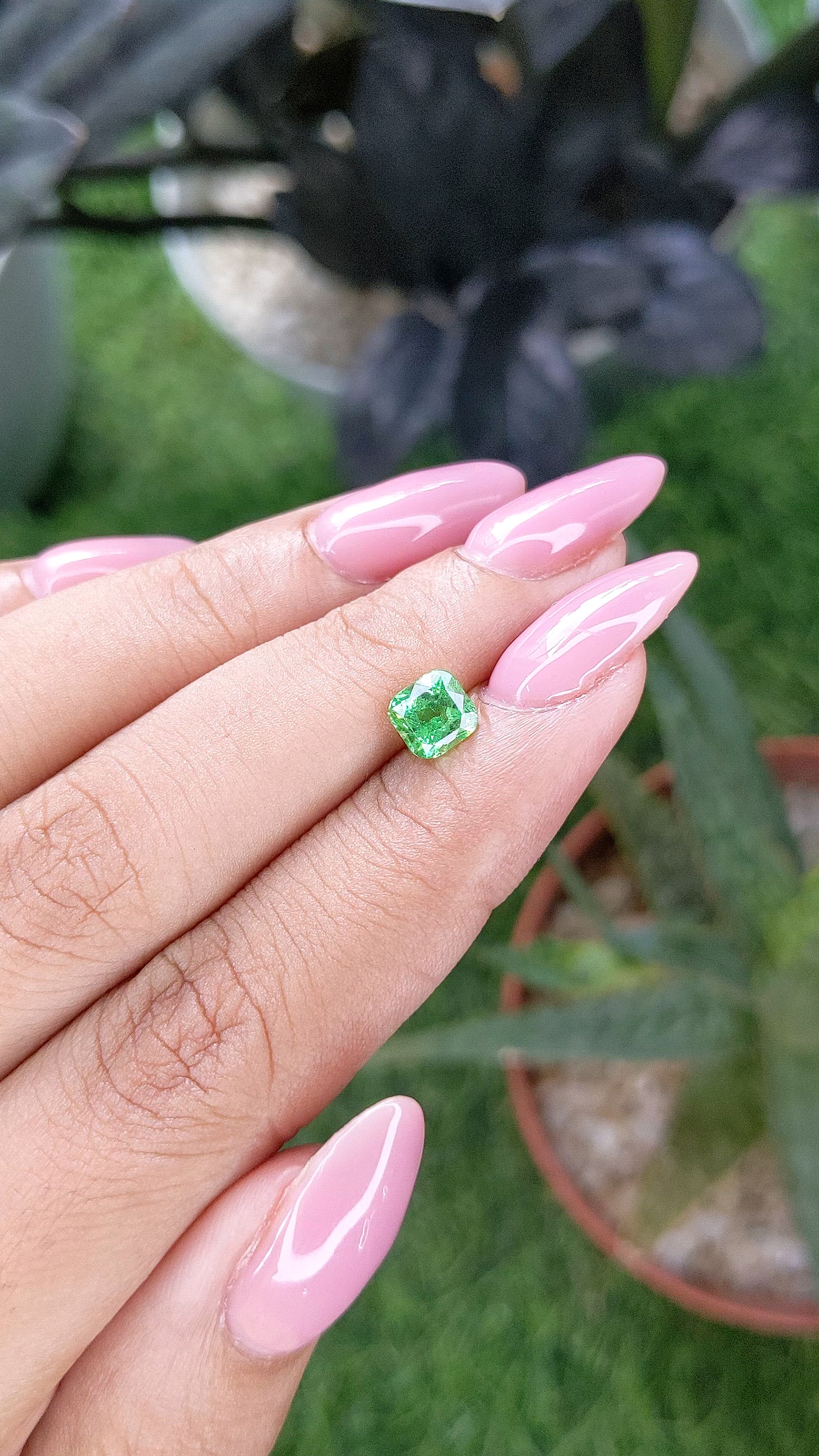 1.03 Ct. Tsavorite Garnet from Tanzania Size Video